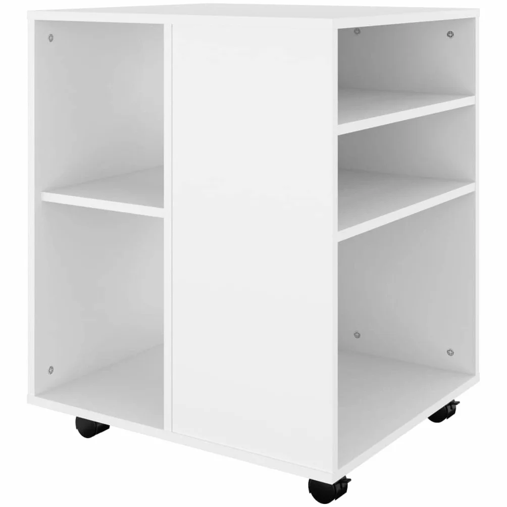 vidaXL Szafka na kółkach, biała, 60x53x72 cm, materiał drewnopochodny