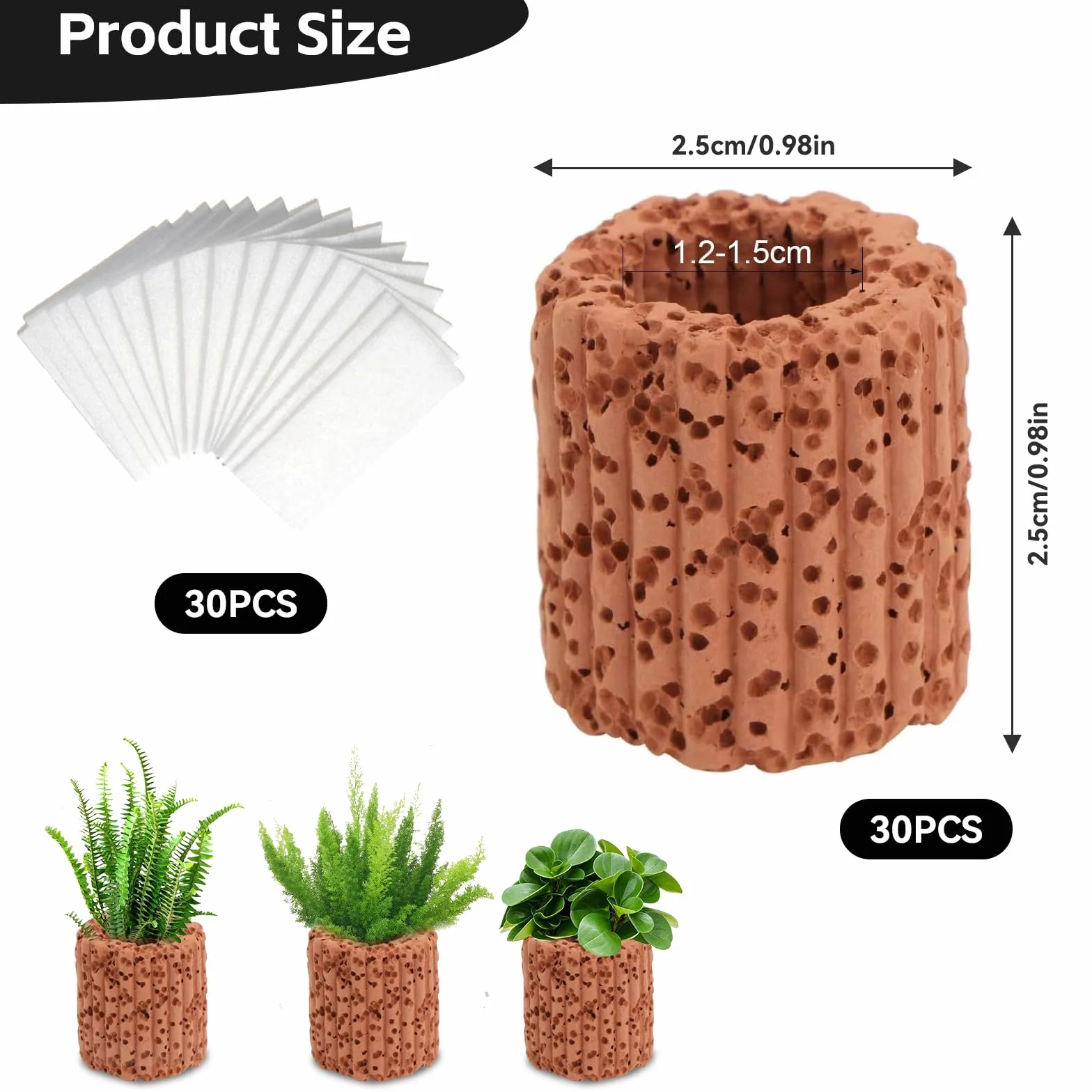 Stałe pierścienie ceramiczne do roślin wodnych 2,5 cm do akwarium