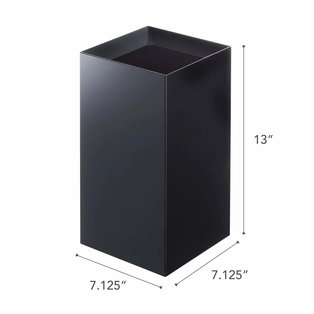 YAMAZAKI Dom 4493 kosz na śmieci - nowoczesny kosz na śmieci z uchwytem, jeden rozmiar, czarny