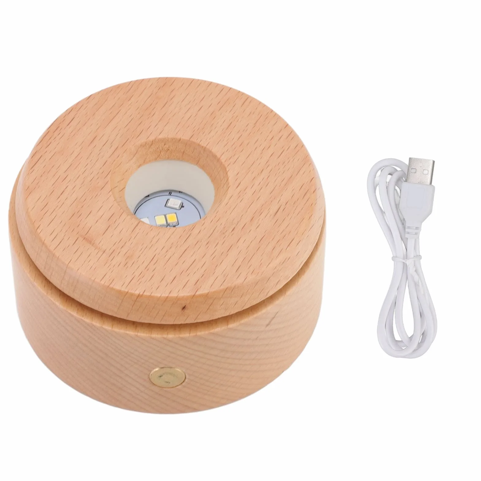 Kryształowa Podstawa Lampy LED Obrotowa Dotykowa 3D Art Stojak Wystawowy USB