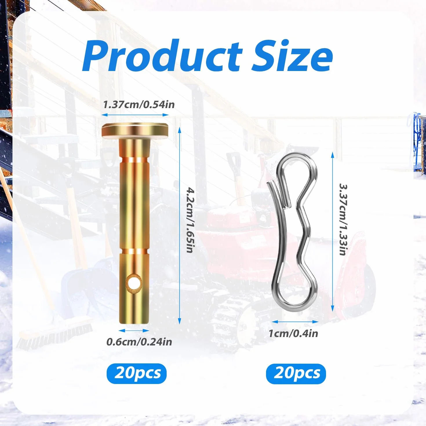 20 Szt. Kolek Scinany i 20 Szt. Zawleczka Szpilka Czesci Zamienne do Cub Cadet 738-04124A 714-04040 Odsniezarka MTD Craftsman Cub Cad Troy Bilt