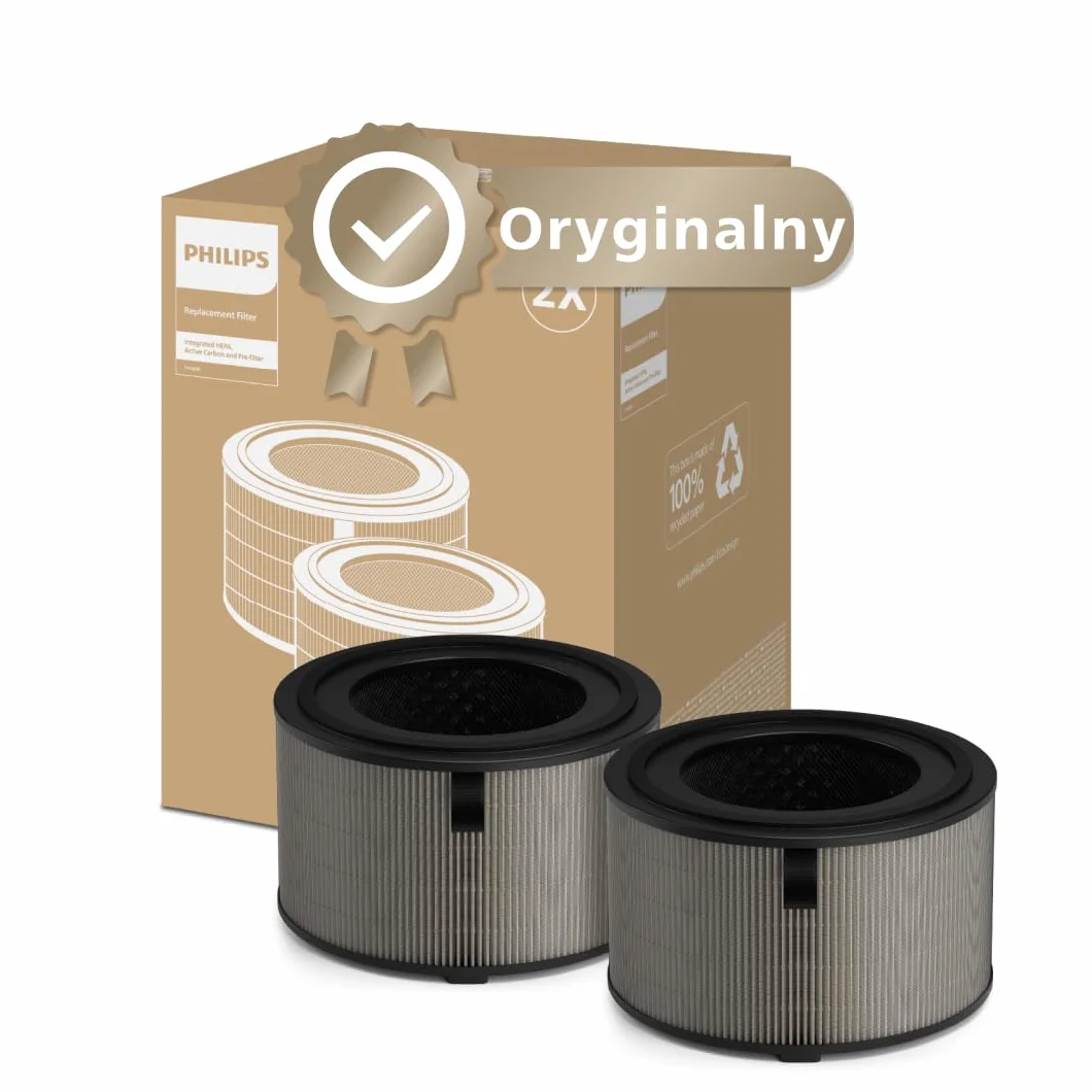 Oryginalny filtr zamienny Philips do oczyszczaczy powietrza serii 4200 AC4220 i AC4221, HEPA NanoProtect + aktywny węgiel, 12 miesięcy żywotności, czarny/biały (FY4200/30)