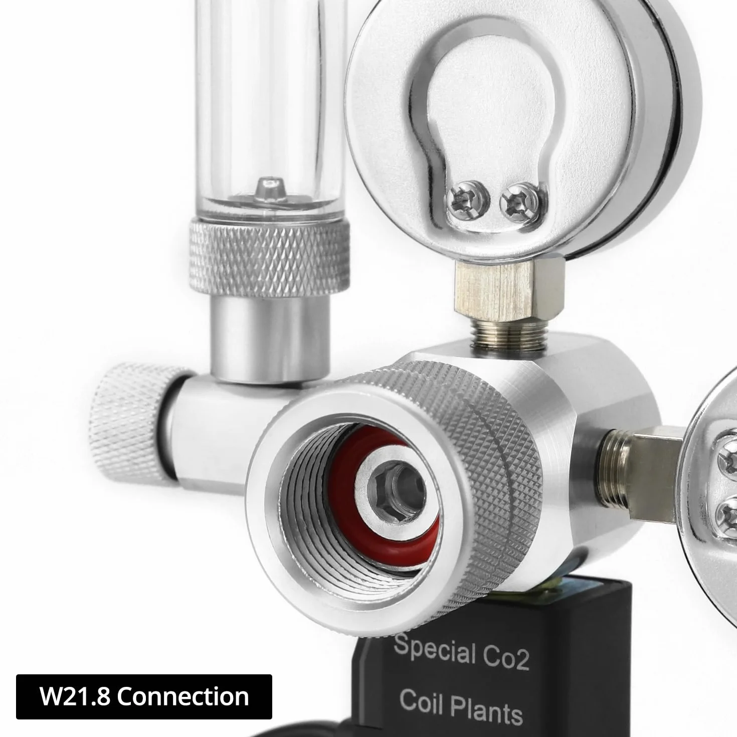 QWORK Regulator ciśnienia CO2 do akwarium, podwójny wyświetlacz, interfejs W21.8