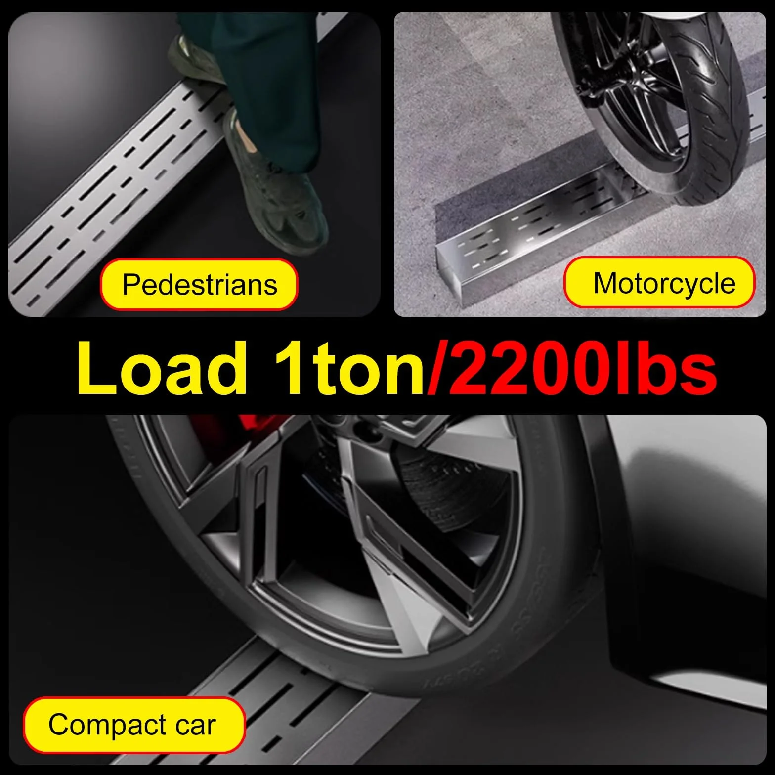 Wąski metalowy system odwodnienia liniowego - długi 100 150 200 CM, niskoprofilowy zestaw odwodnienia liniowego/koryto drenażowe francuskie do podziemnego/garażowego(1.5m/4.9ft,3.5x3cm)