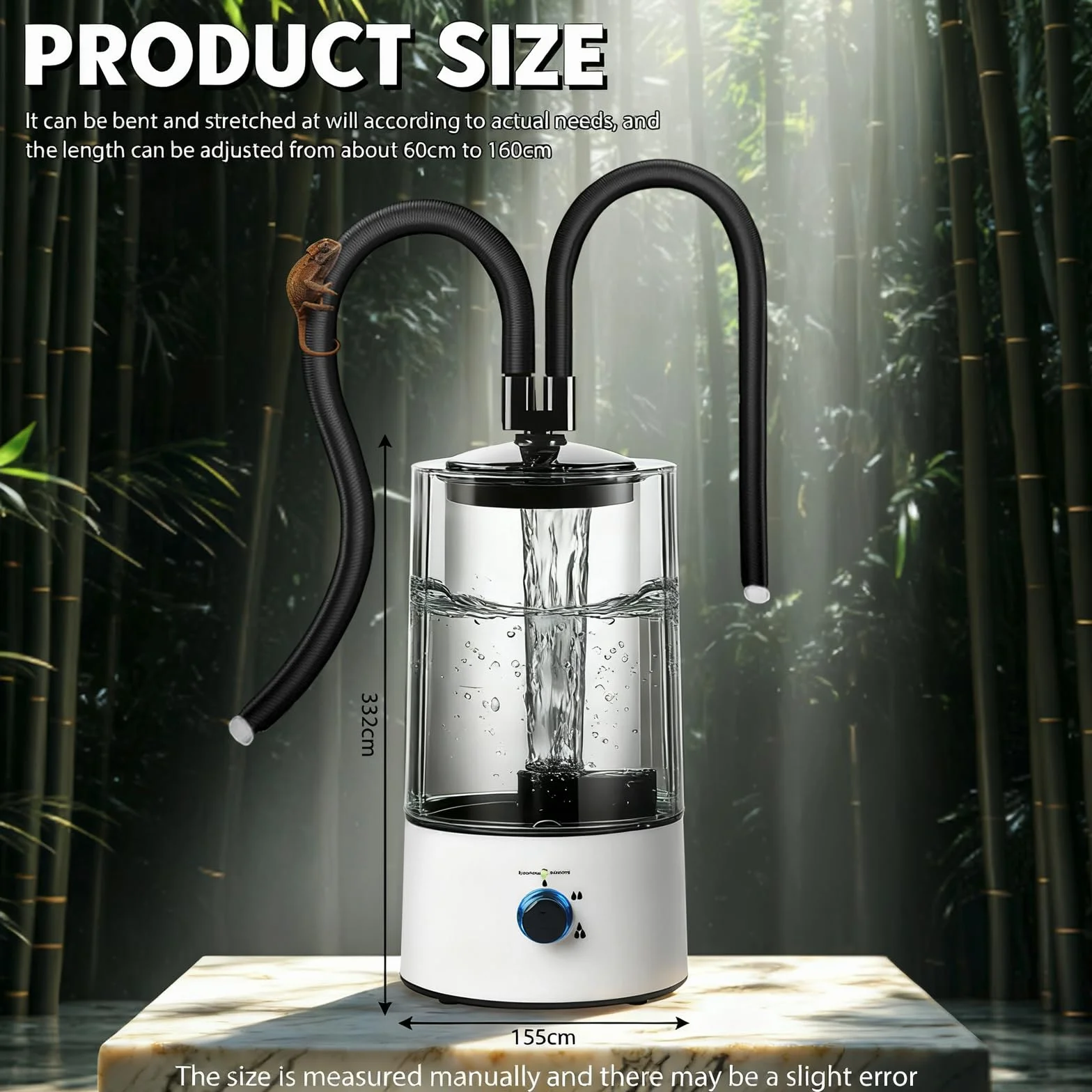 4 l nawilżacz powietrza do terrarium, nebulizator terrarium z wysuwaną podwójną warstwą, trzystopniowa regulacja wielkości rozpylania, terrarium, nawilżacz powietrza do różnych gadów