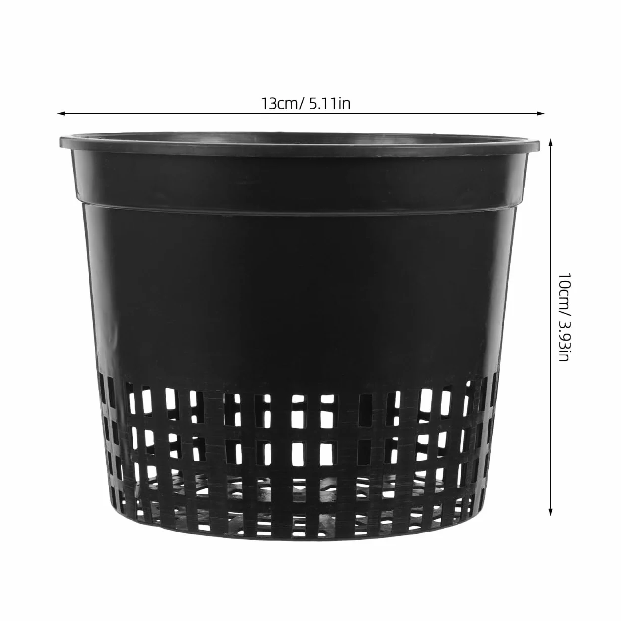 Angoily Doniczki hydroponiczne z siatki, 10 sztuk, 13 x 13 x 12 cm, kosz na rośliny z tworzywa sztucznego, do hydroponiki, do ogrodu, siatki, doniczki, do uprawy roślin, kosz na rośliny, kolor czarny