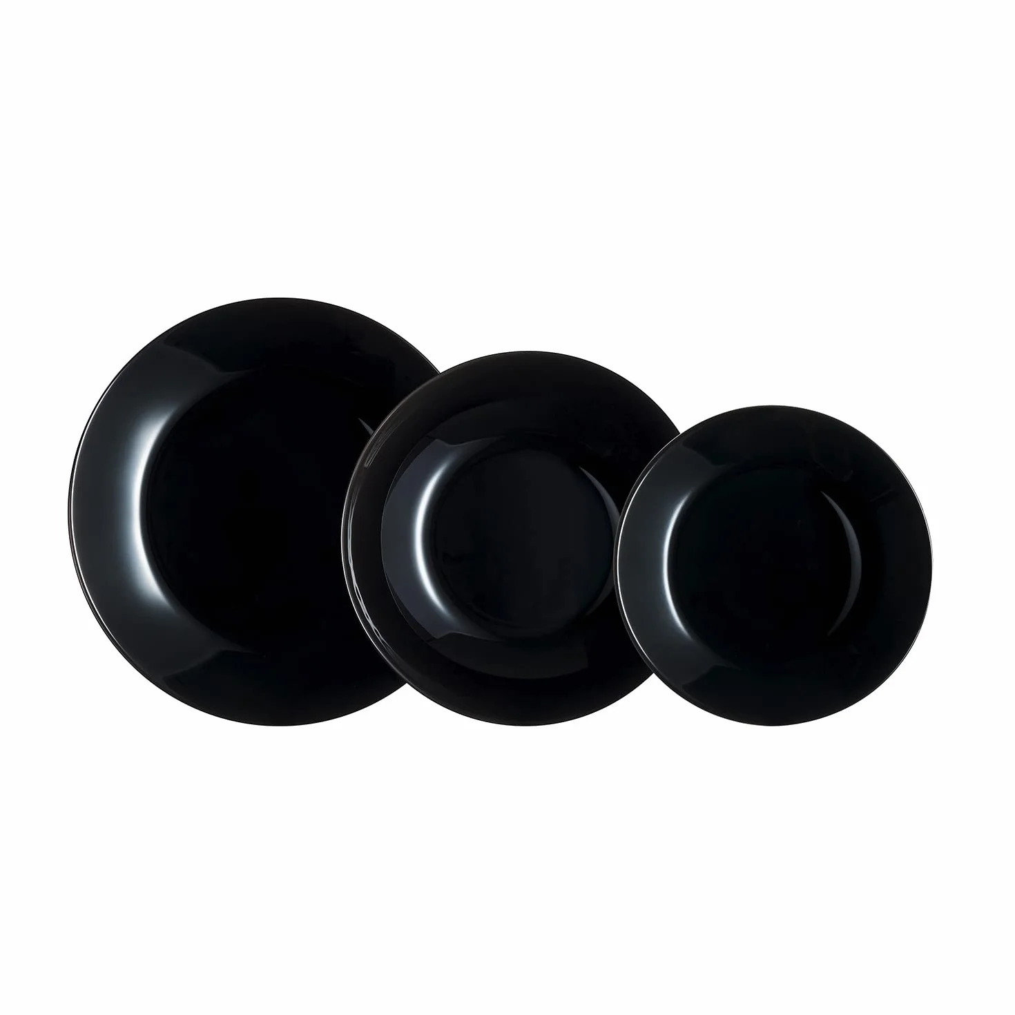 Luminarc Zestaw naczyń ze szkła Arcopal Zelie Black, 12 sztuk, 4-osobowy, czarny