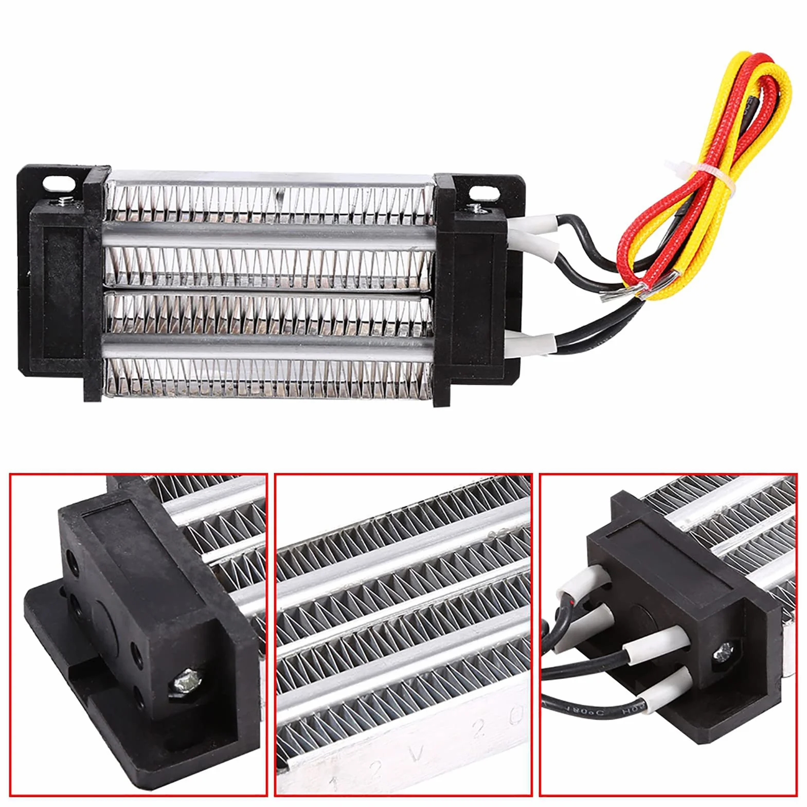 Generic Grzejnik Elektryczny PTC Dużej Mocy do Ogrzewania Samochodu, Izolowany Ceramiczny Grzejnik Termostatyczny do urządzeń Klimatyzacyjnych, 200 W DC 12 V Suszarki