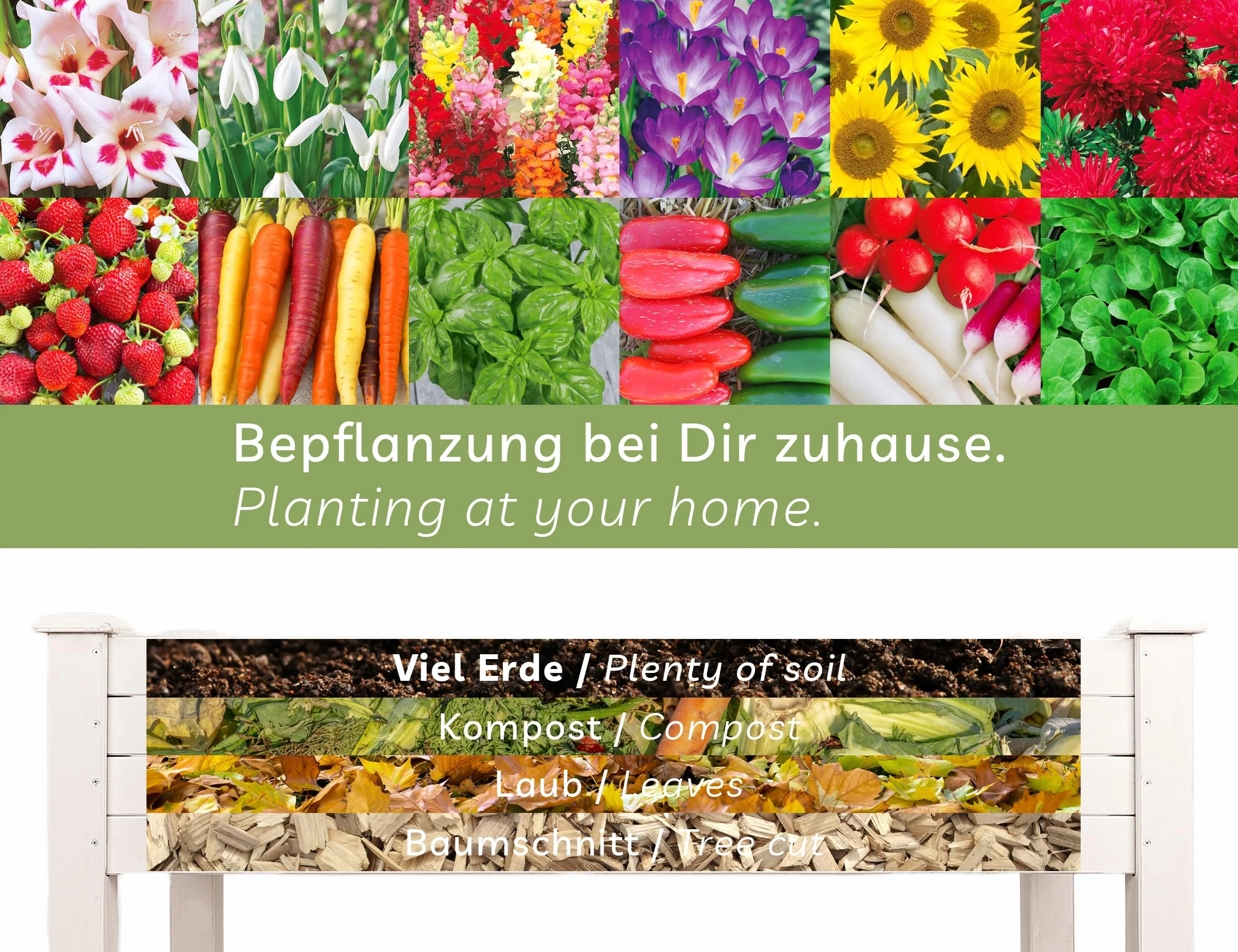 needs&wants® Podwyższona grządka z drewna, do ogrodu, na balkon, taras, skrzynka na rośliny, prostokątna, wąska, z folią z włókniny, grządka na zioła, skrzynka na rośliny, dekoracyjna, biała