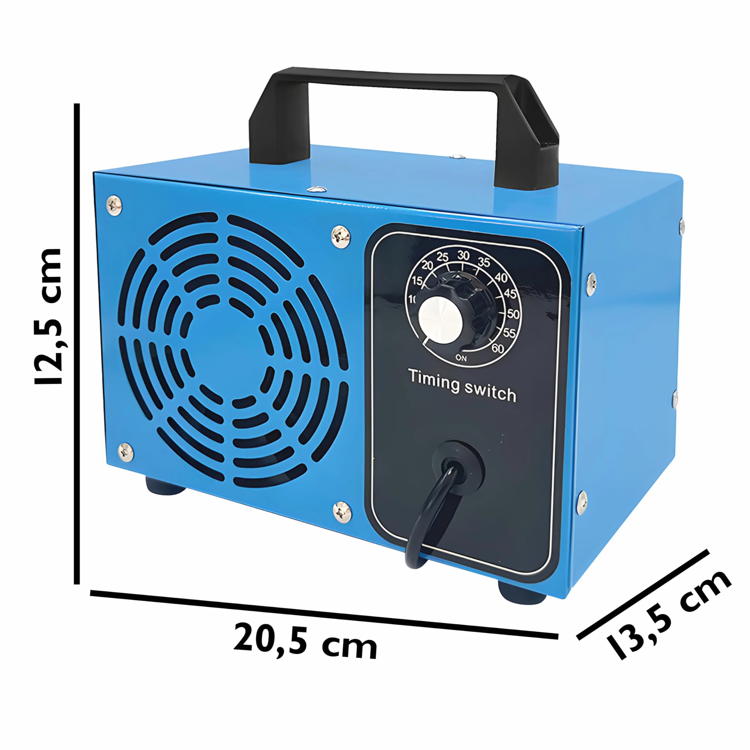 Retoo Generator ozonu 60000 mg/h, 140 W, strumień powietrza 200 m3/h, oczyszczacz powietrza O3 z timerem 60 min, ozonatorem, ozonatorem, neutralizatorem