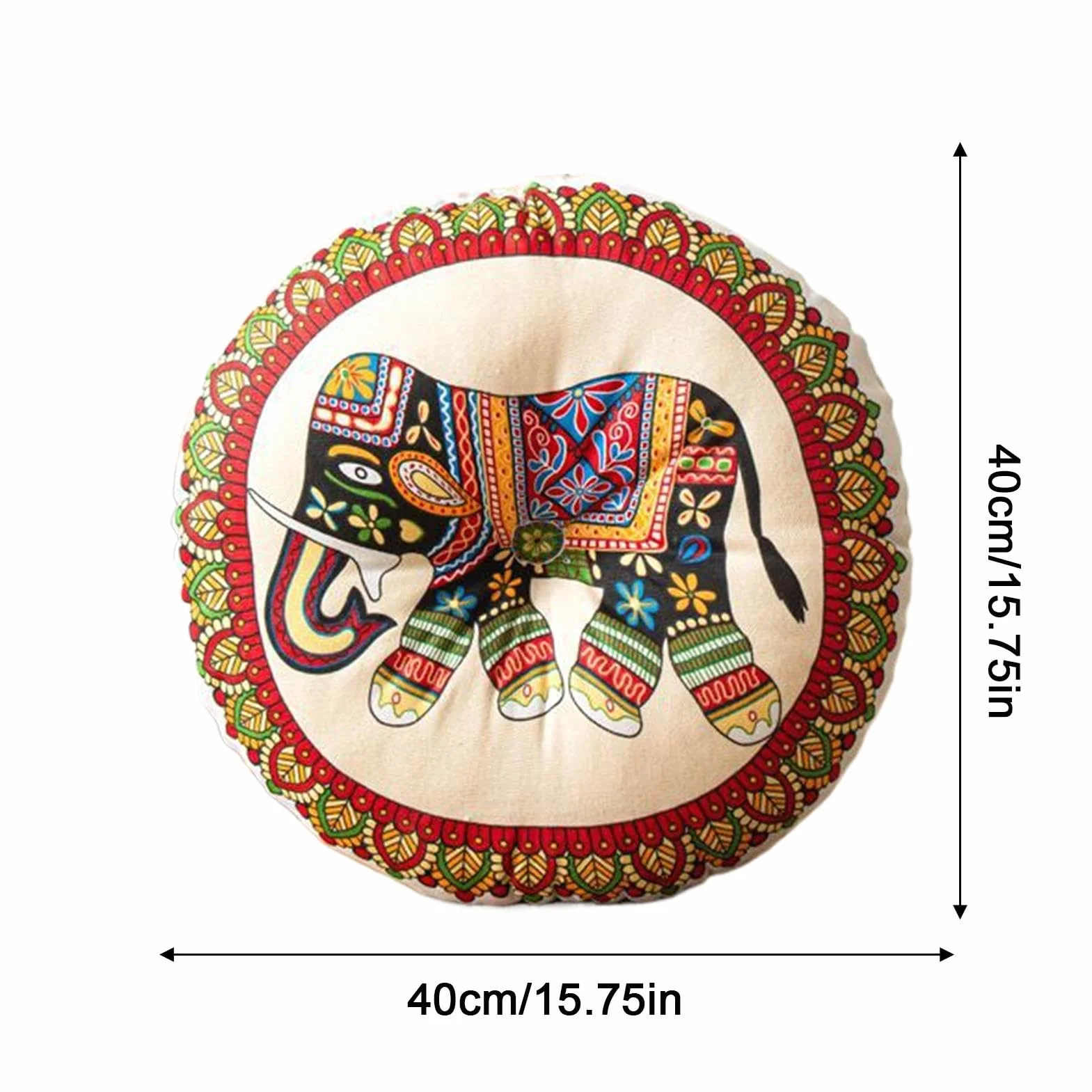 Stylowe okrągłe poduszki na krzesło, solidna poduszka do medytacji, gruba podkładka na krzesło do kuchni, boho poduszka podłogowa 40 x 40 cm na krzesła do jadalni, wewnątrz, na zewnątrz