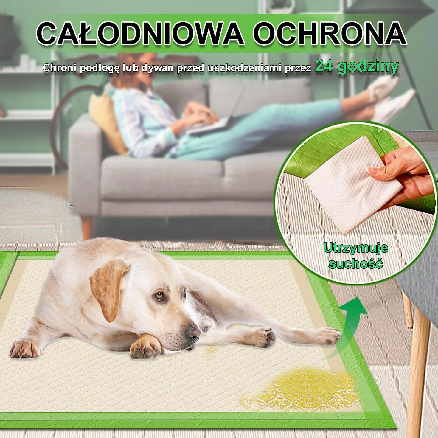 Gardner Pet Bardzo duże podkładki dla szczeniąt 70 x 85 cm, super chłonne, 6 warstw, 30 sztuk