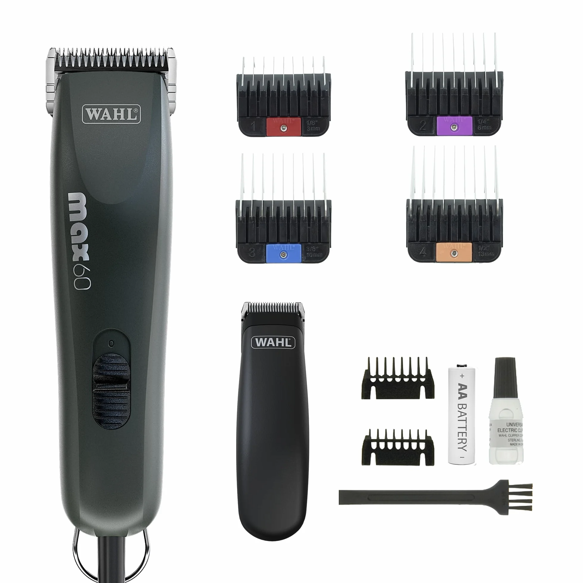 WAHL Zestaw do Strzyżenia Zwierząt Max60 + PocketPro, Maszynka i Trymer, Czarny