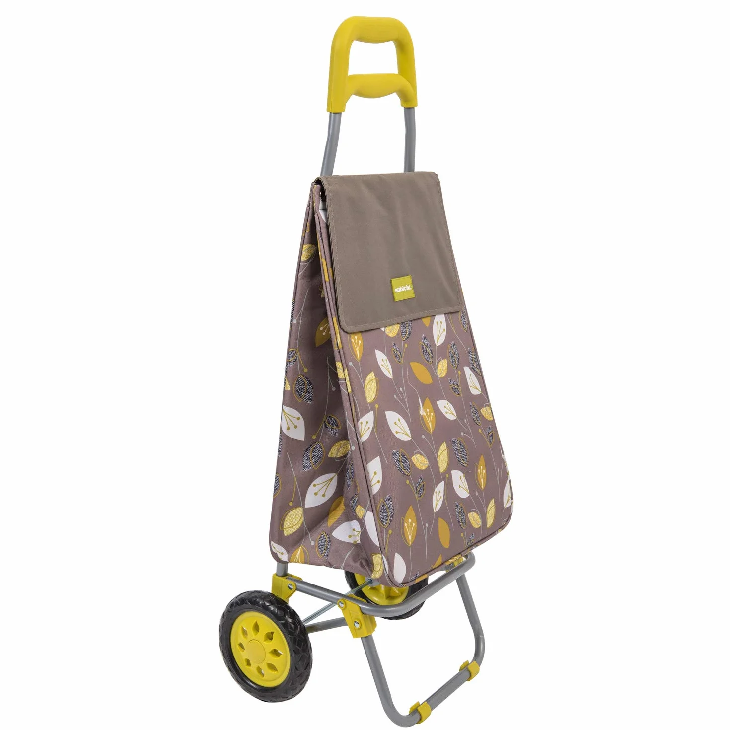 Sabichi Lemongrass wózek na zakupy na 2 kółkach, 40 l, lekki, łatwy w użyciu, z wkładką termoizolacyjną, ergonomiczny uchwyt, stalowa rama