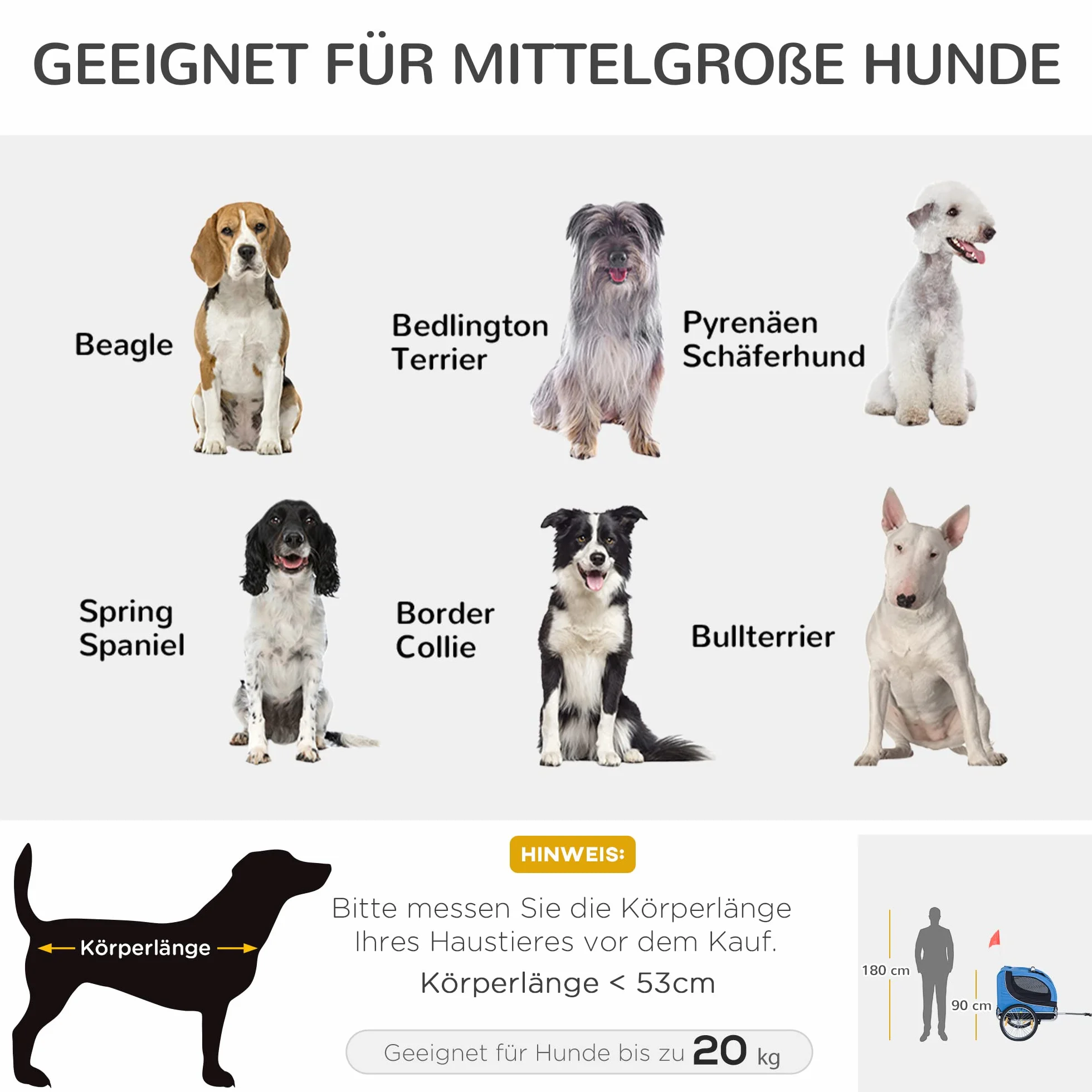 PawHut hondenfietskar fietskar hondendrager hondenfietskar blauw 130 x 73 x 90 cm