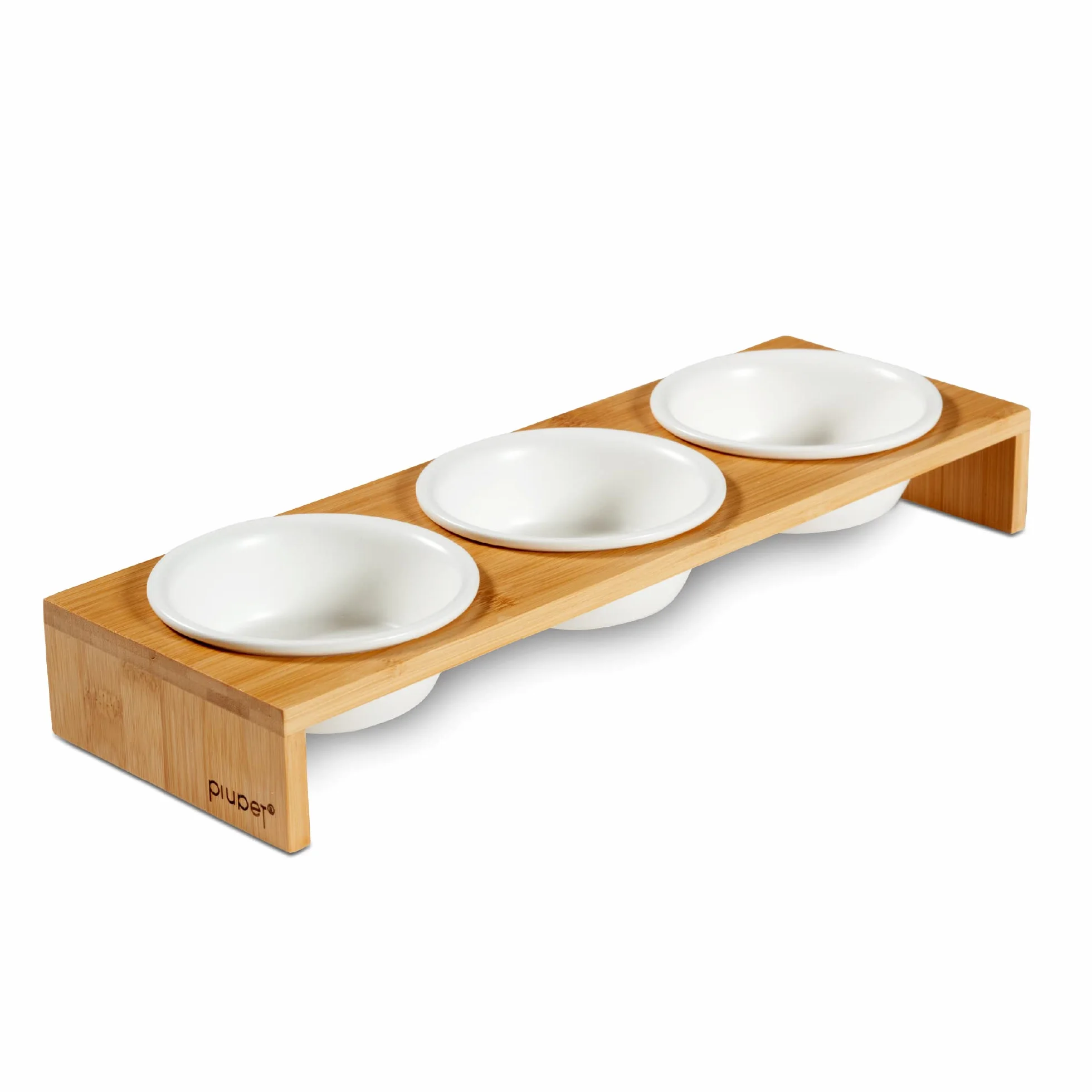 PiuPet® 3er Cat Bowl - Podwyższona miska ceramiczna dla kotów i małych psów - Zestaw 3 misek