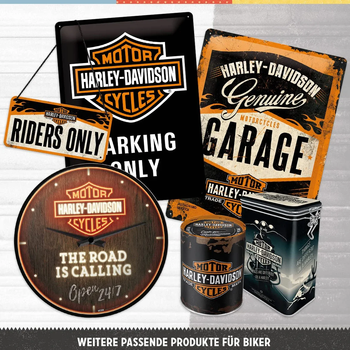 Nostalgic-Art Retro tabliczka z blachy, 15 x 20 cm, Harley-Davidson – Route 66 Road King Classic – Pomysł na prezent dla motocyklistów, Official License Product (OLP), z metalu, Styl vintage