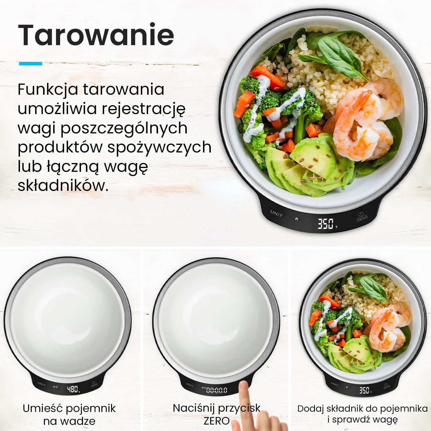 Pro Breeze Waga Kuchenna Cyfrowa Precyzyjna ze Stali Nierdzewnej, do Gotowania Pieczenia, Dokładna do 1g/0.1oz, do 5kg, Elektroniczna z Funkcją Tarowania