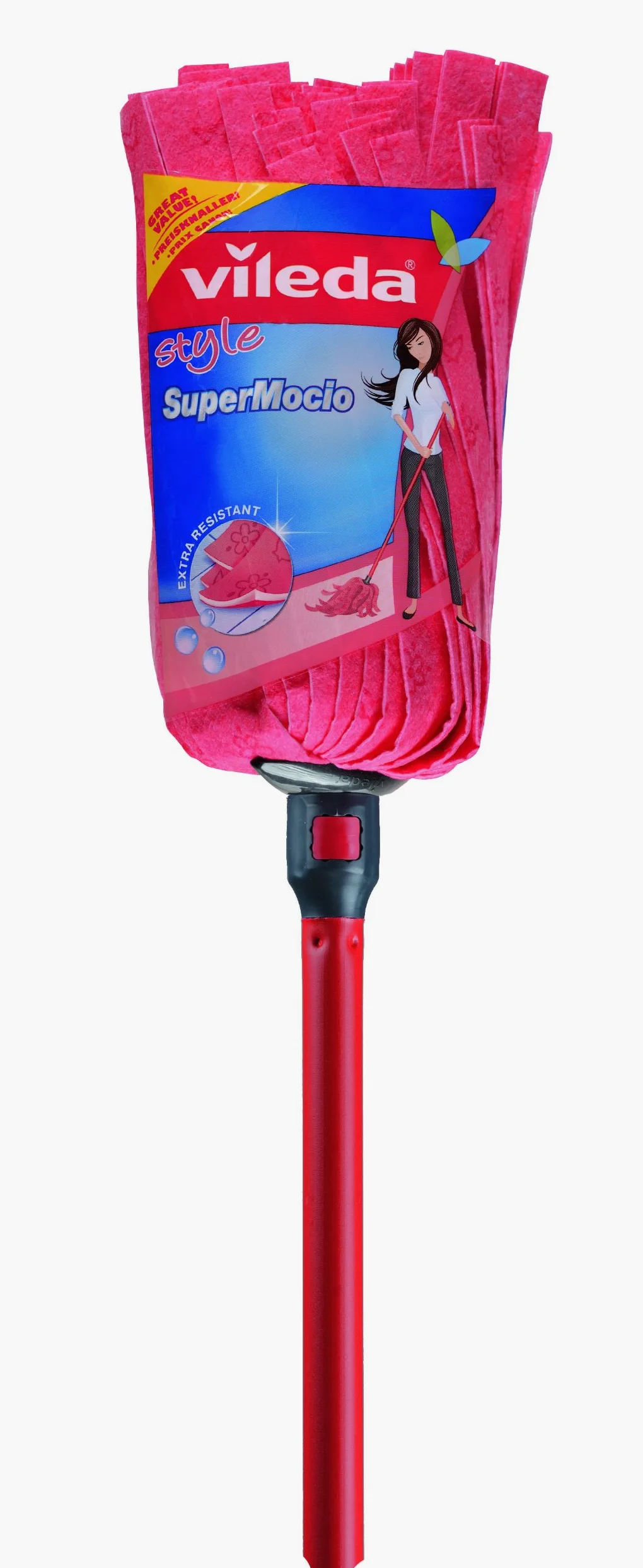 Vileda SuperMocio Style mop do mycia z trzonkiem – do dokładnego czyszczenia