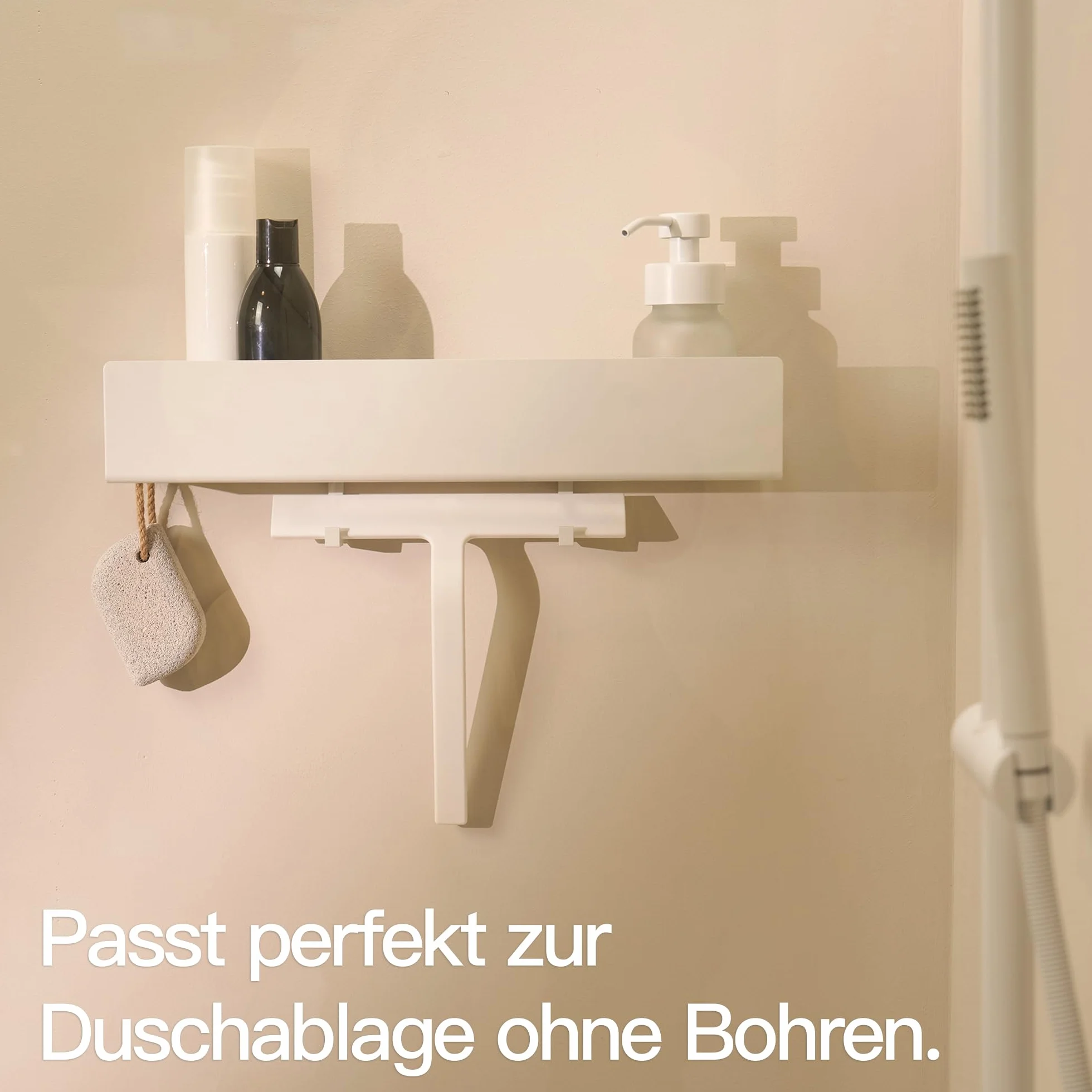 Designfabrik Hamburg ściągaczka do wody z silikonu w kolorze czarnym lub białym | uchwyt bez wiercenia | nowoczesny design do łazienki | 23 cm | biały