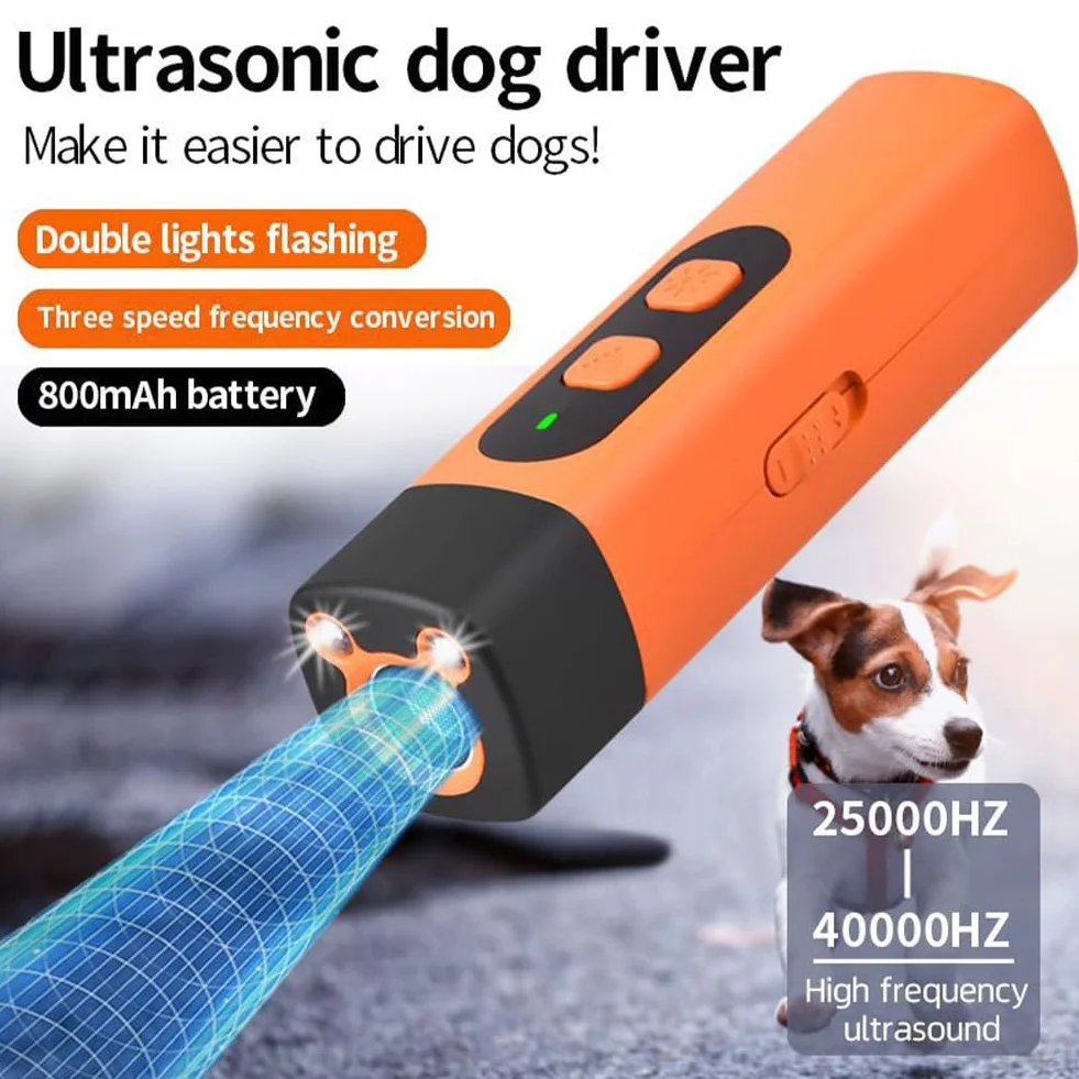 BarkShield Pro Ultradźwiękowy odstraszacz psów z latarką LED 25000-40000 Hz