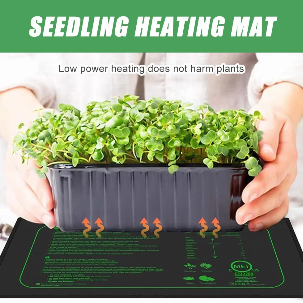 Mineup mata grzewcza do roślin z termostatem, 50w wodoodporna mata grzewcza do sadzonek, 10 * 20.75 cali mata grzewcza do szklarni Szybkie nagrzewanie, do uprawy w szklarni lub growboxie -20°C(68°F)~
