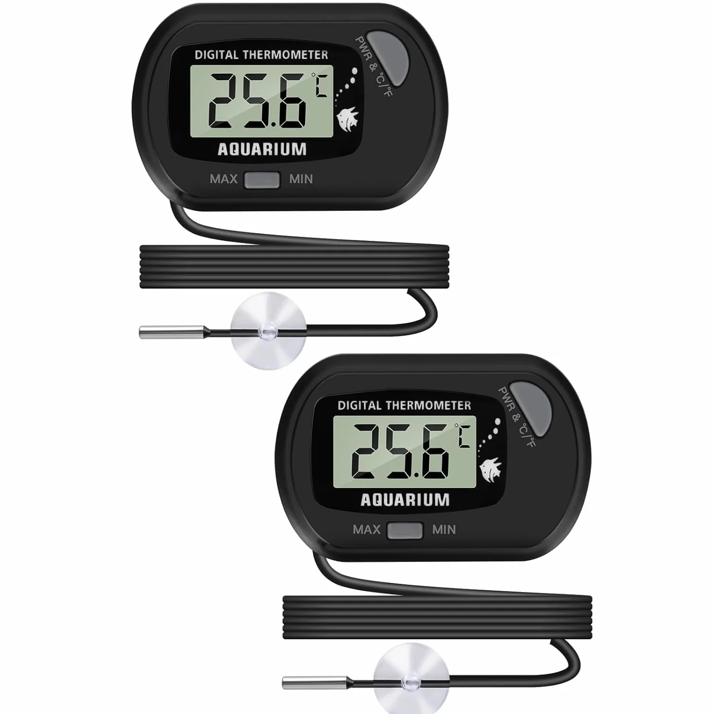 Thlevel Termometr do akwarium cyfrowy LCD 2 sztuki