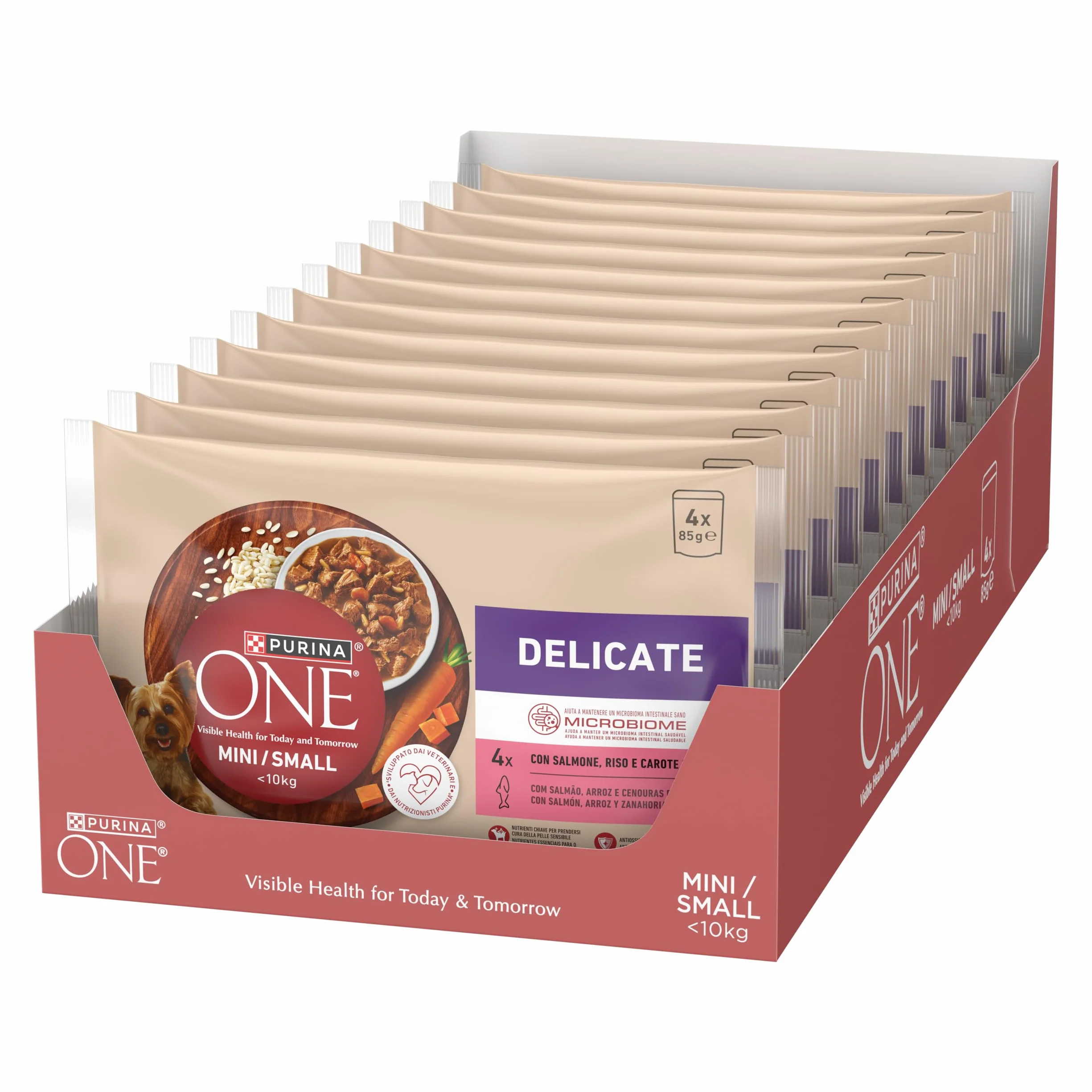 Purina One Delikatny mokry pies łosoś w sosie Multipack, 48 kopert 85g