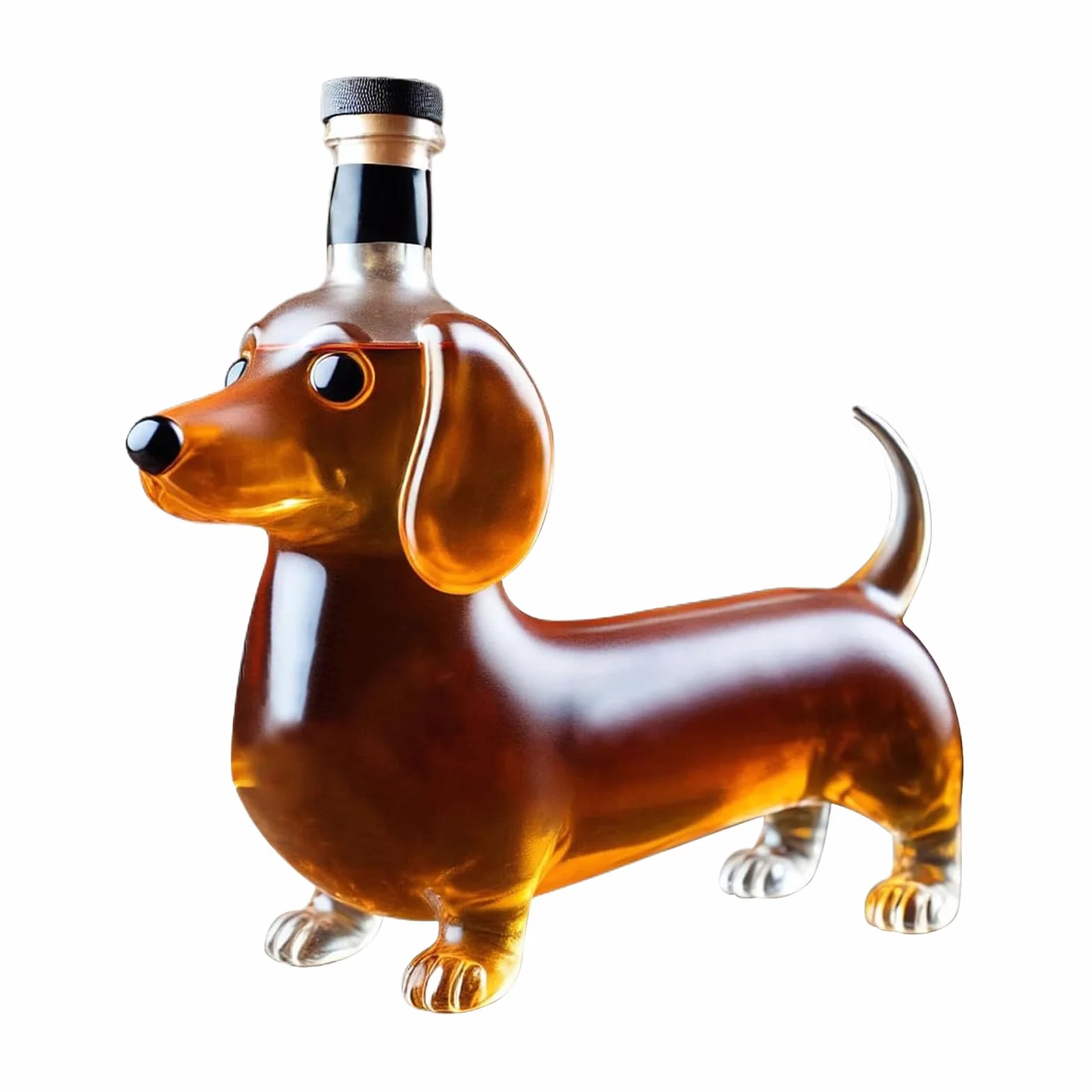 Szklana butelka do whisky i likieru w kształcie jamnika, dekoracyjna karafka do niezwykłego alkoholu, idealna do prac domowych, ślubów, urodzin i wszelkich uroczystości