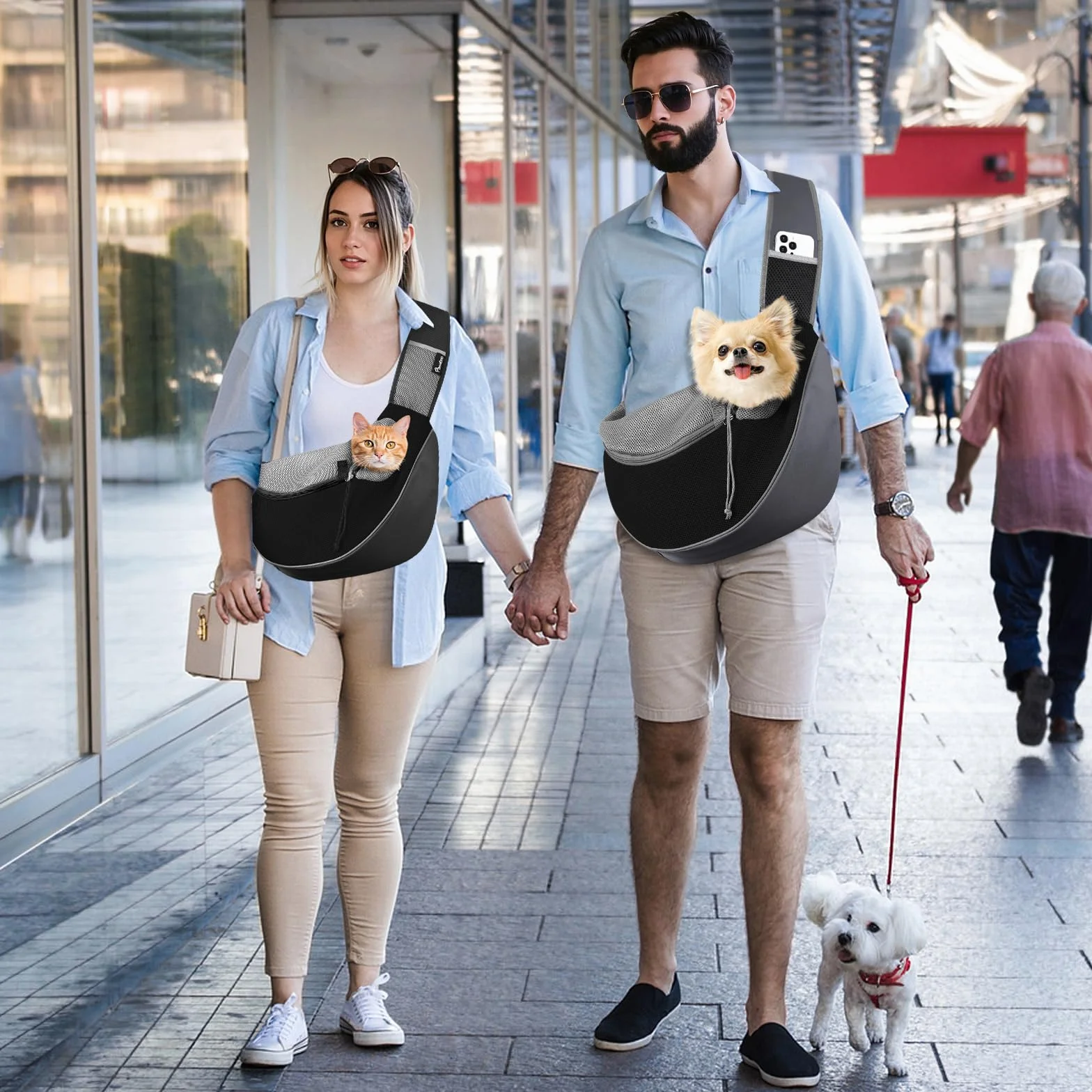 Pawaboo torba na psy, torba dla psa, regulowana torba na psa, torba na ramię dla zwierząt domowych, torba transportowa dla zwierząt domowych, torby na psy do noszenia i chusty do outdoorowych podróży