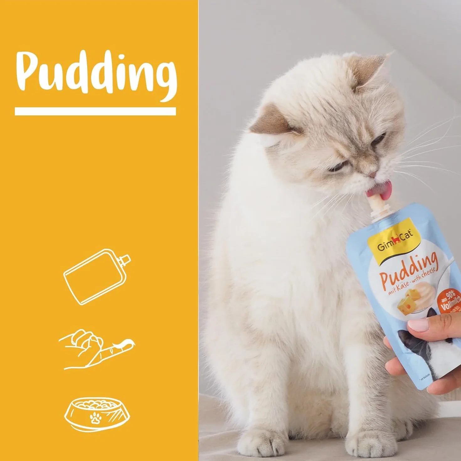 GimCat Pudding z wapniem dla kotów - Przysmak mleczny o obniżonej zawartości laktozy 150g