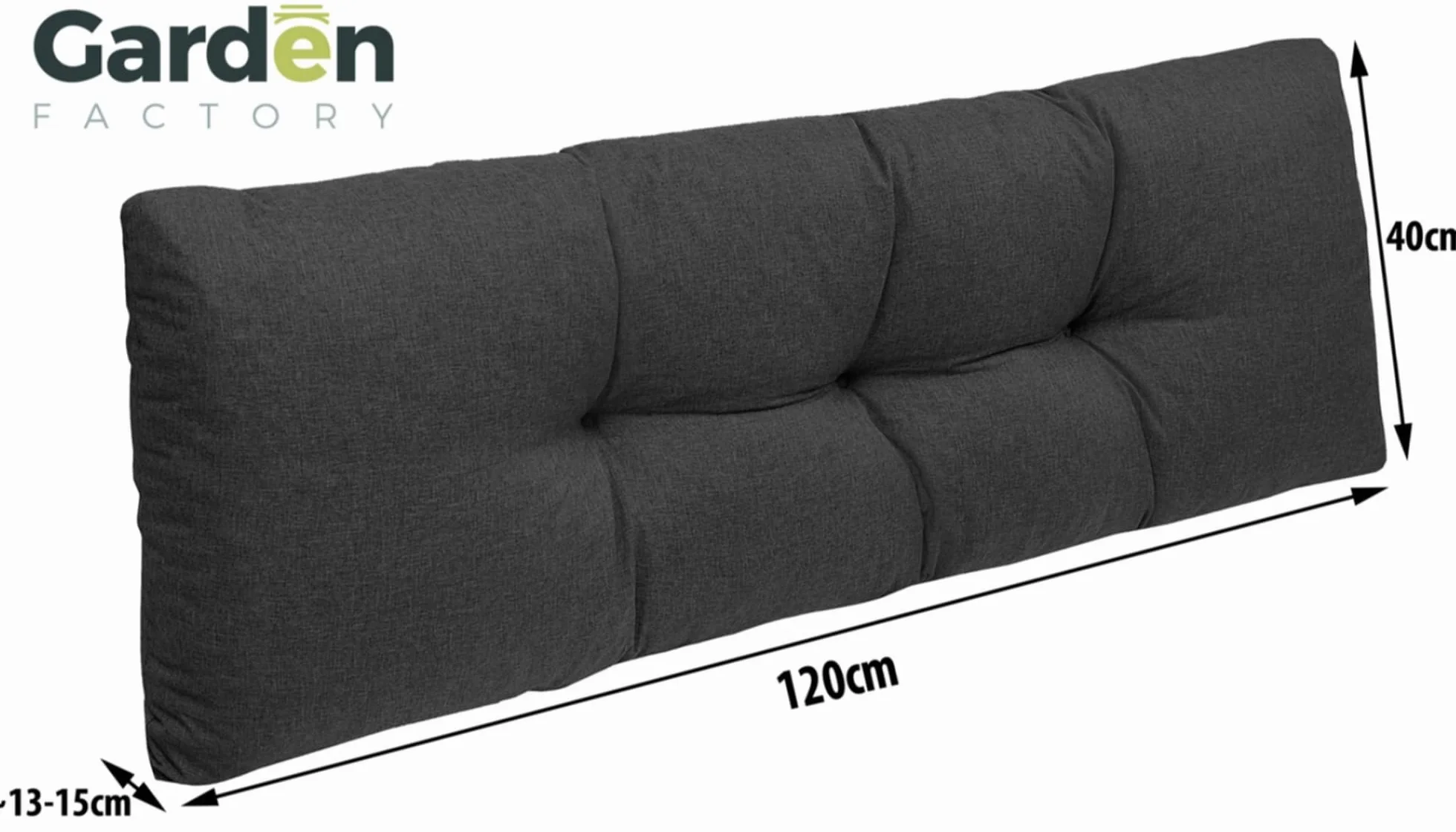 Poduszki na euro palety, poduszki na sofę z palet, siedzisko, oparcie lub zestaw, pikowane (Oparcie 120x40, Ciemny Szary)