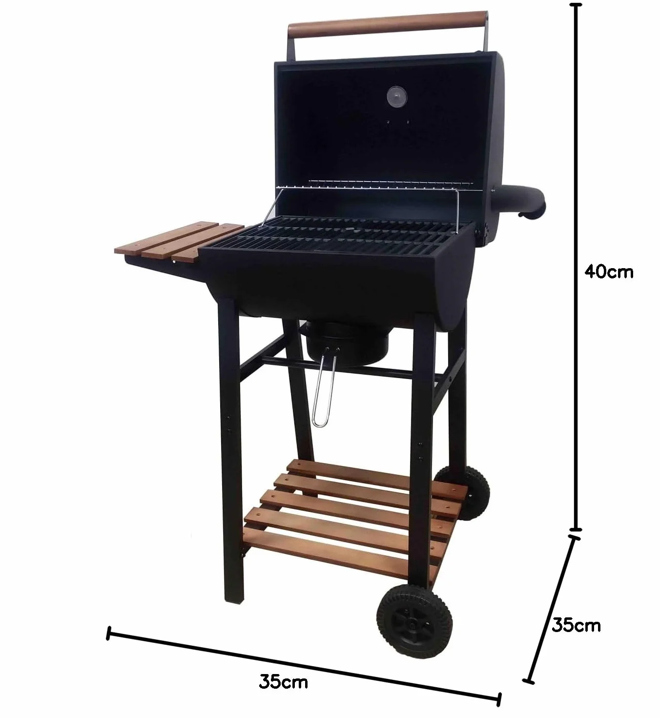 GRILL WĘGLOWY DEKRAFT BECZKA Z RUSZTEM ŻELIWNYM, DREWNO,KOMIN