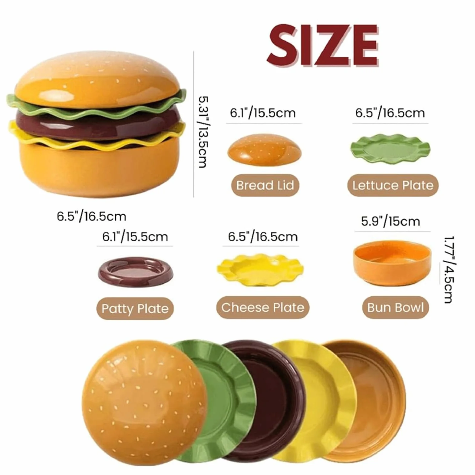 Zestaw talerzy do burgerów Ceramiczne naczynia do mikrofali | Zestaw talerzy obiadowych hamburgerowych Na przekąskę sushi deser posiłek do domu mieszkania na kemping piknik