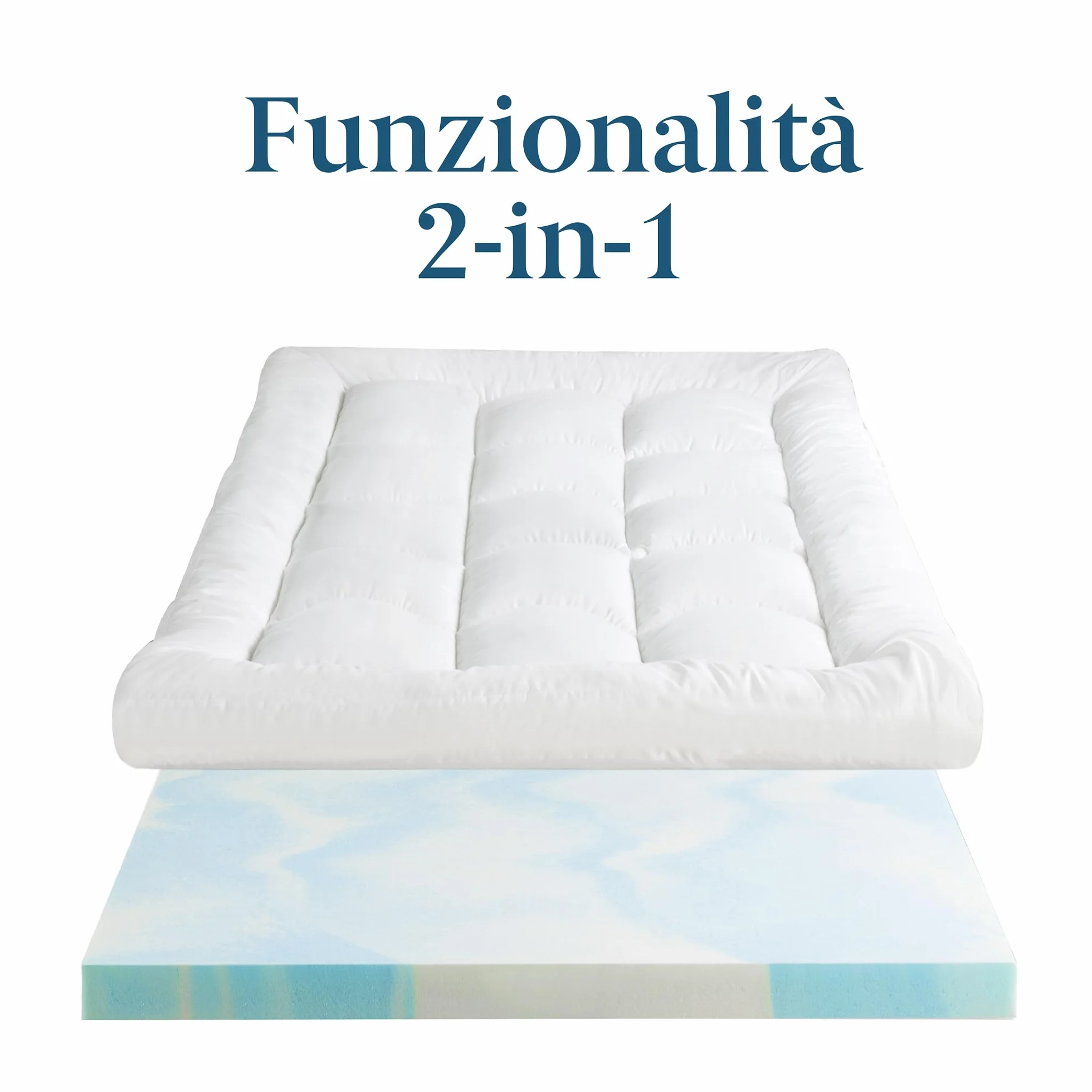 Zinus Mattress Topper, poliester, biały, 190 x 160 cm