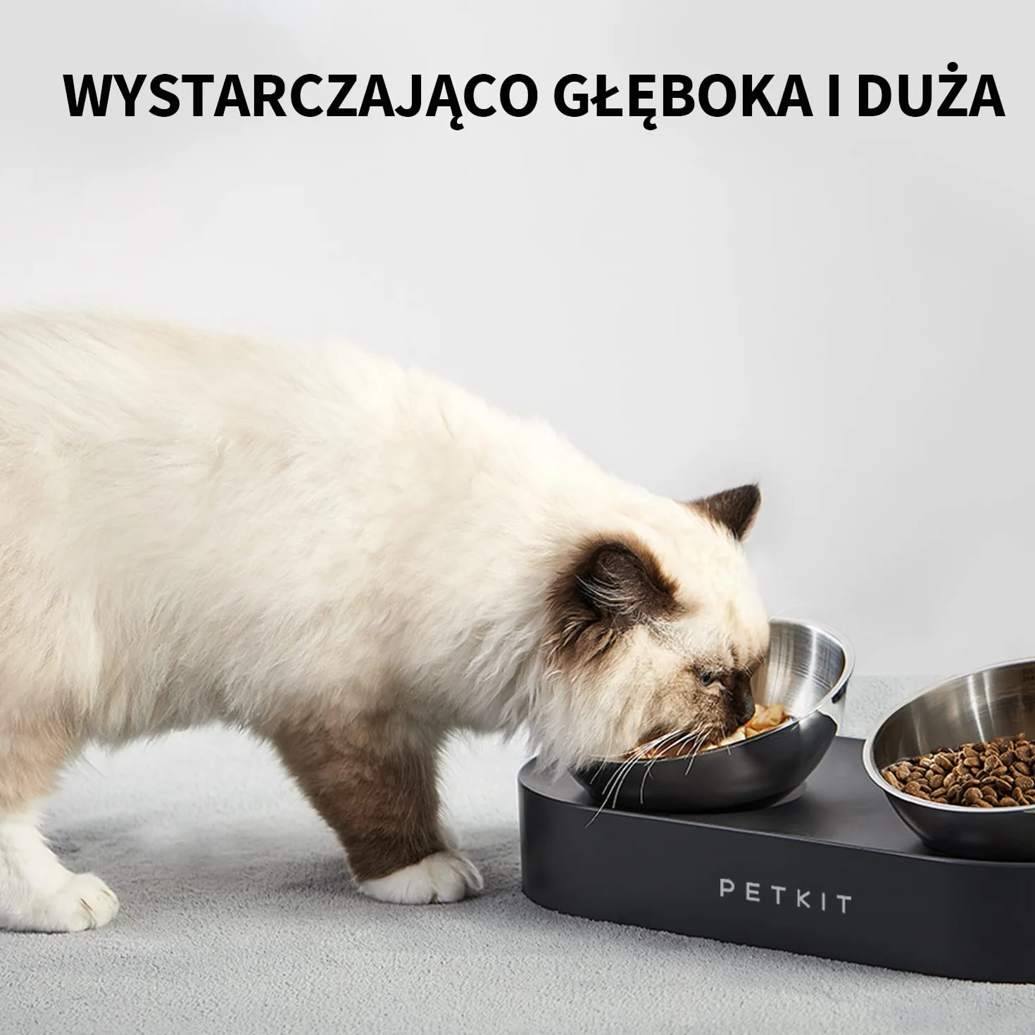 PETKIT CYBERTAIL Miska dla Psa i Kota ze Stali Nierdzewnej, Antypoślizgowa, Przechylna