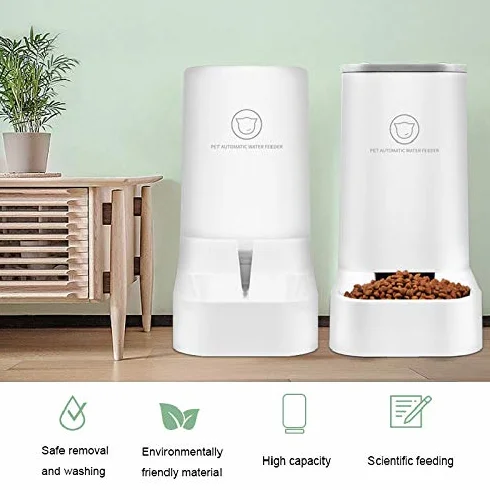 Queta Automatic Fontanna Dozownik Karmy/Wody-3,75Lx 2 Sztuki - Karma dla psów/kotów/akcesoriów miski BPA Free