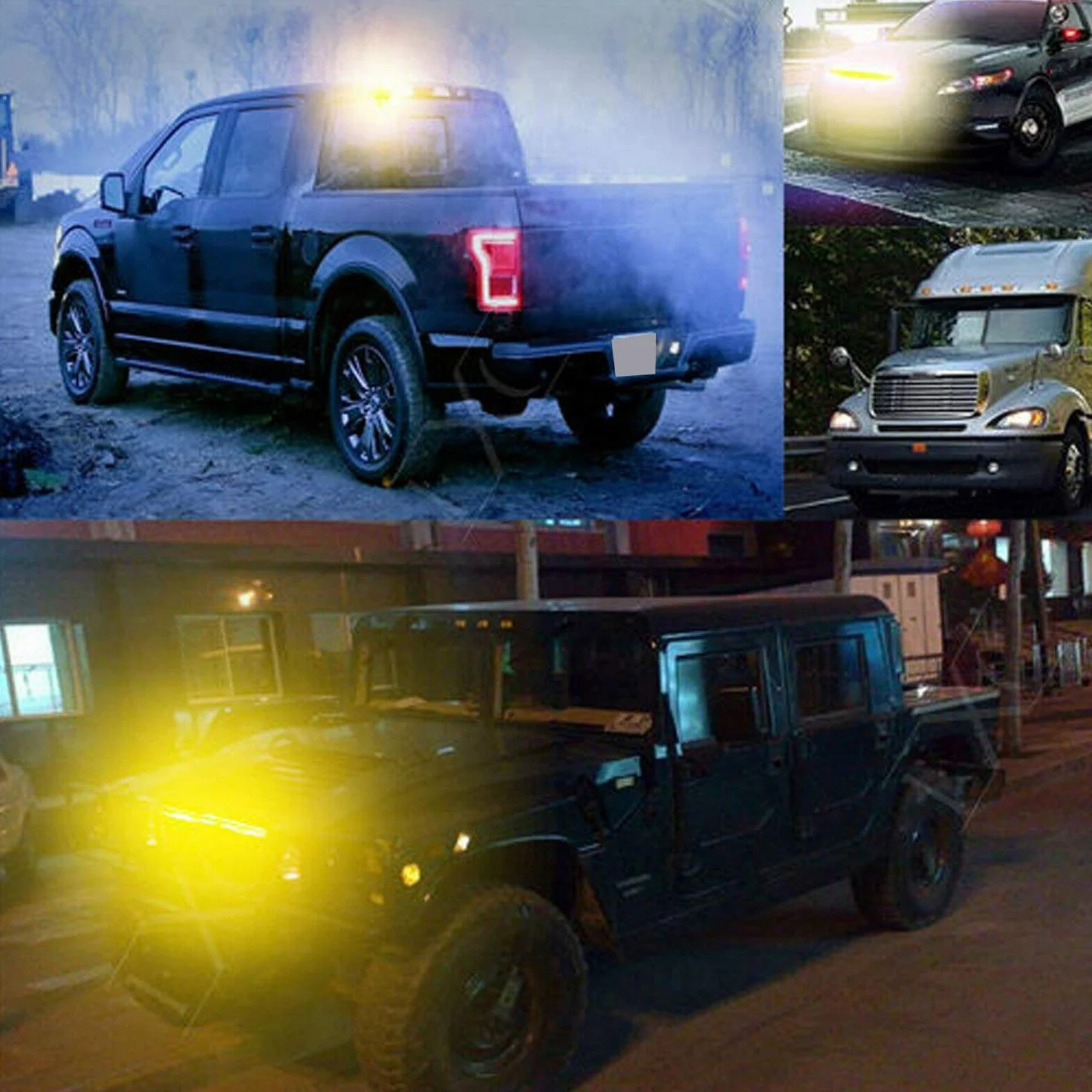 4 szt. 4 lampki do stroboskopu LED 12 V 24 V awaria grilla migające pomarańczowe