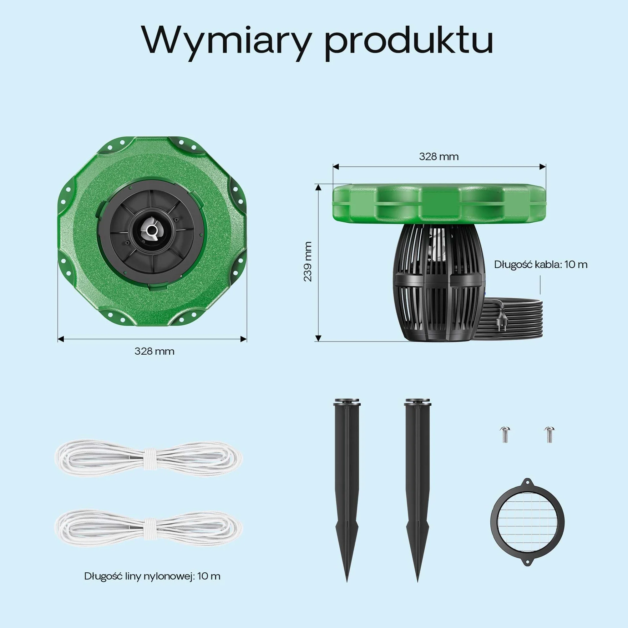 SunSun COP-10000 Fontanna pływająca 20000l/h, 90W, kolumna wodna o wysokości 1m i średnicy 3m do napowietrzania stawu z ekranem filtracyjnym