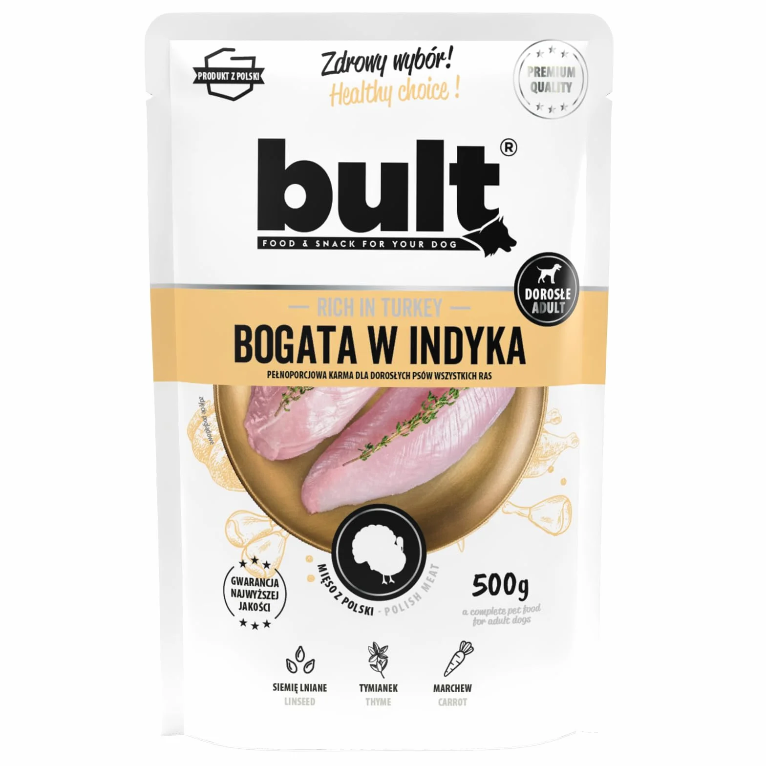 Mokra Karma dla Psa Mix Mięsny 500g x 20 Saszetek Dziczyzna Indyk Jagnięcina Kaczka Wołowina Bez Sztucznych Dodatków