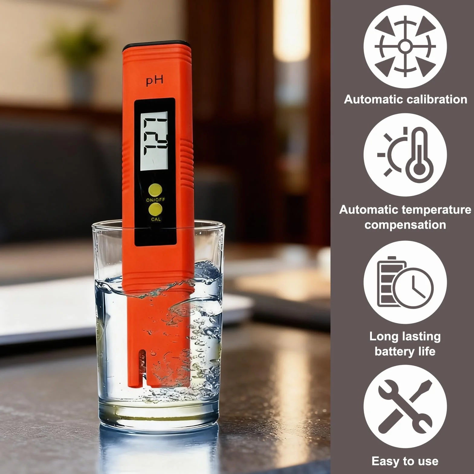Cyfrowy miernik PH, miernik pH o wysokiej dokładności (± 0,01) z przenośnym wyświetlaczem LCD, tester pH jakości wody, automatyczna kalibracja do akwarium, basenu, RC, zakres pomiarowy 0-14 pH