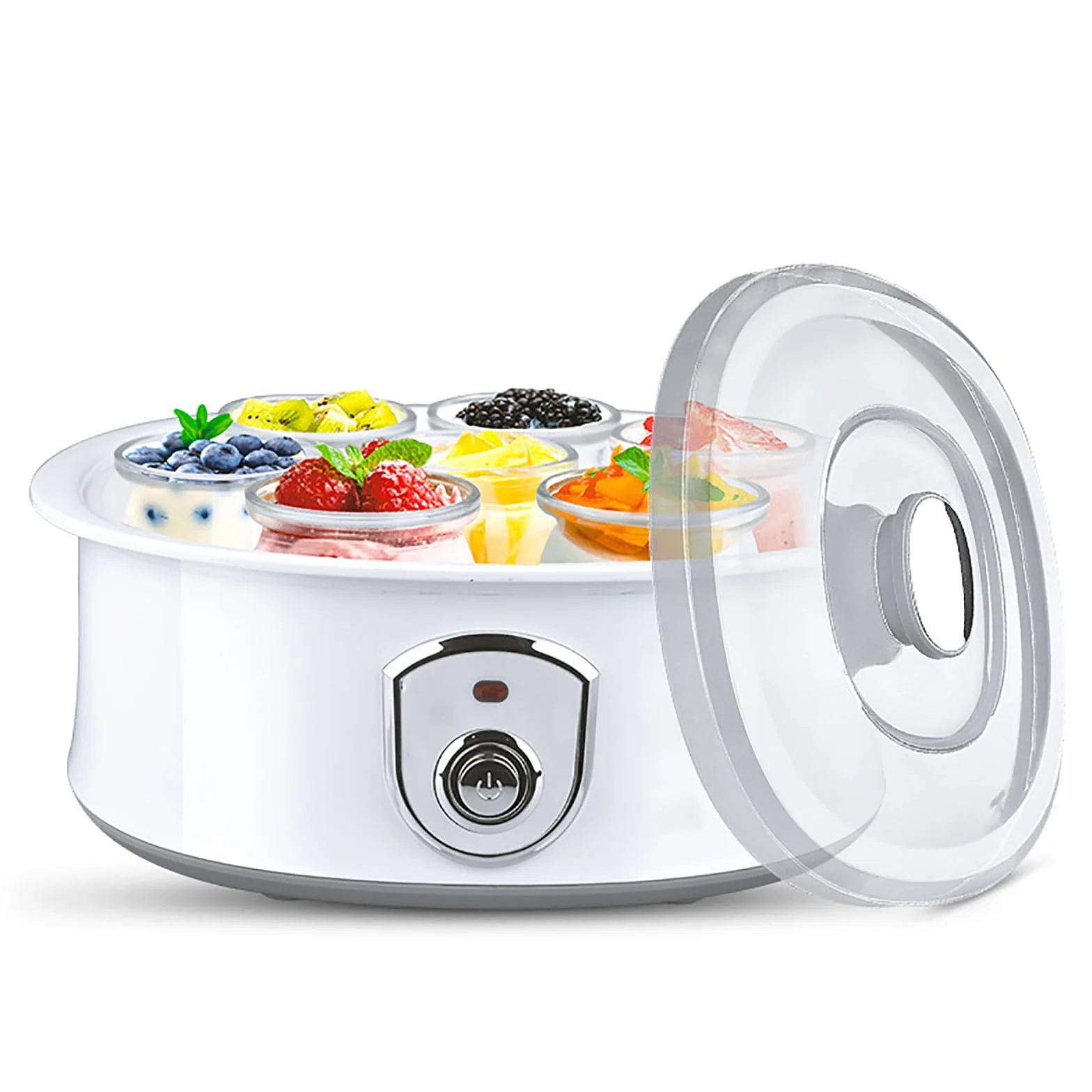 Probiotyczny jogurt Silnik W pełni automatyczna maszyna do jogurtu, domowy jogurt DIY, stała kontrola temperatury, 7 szklanek, sterowanie jednym dotknięciem