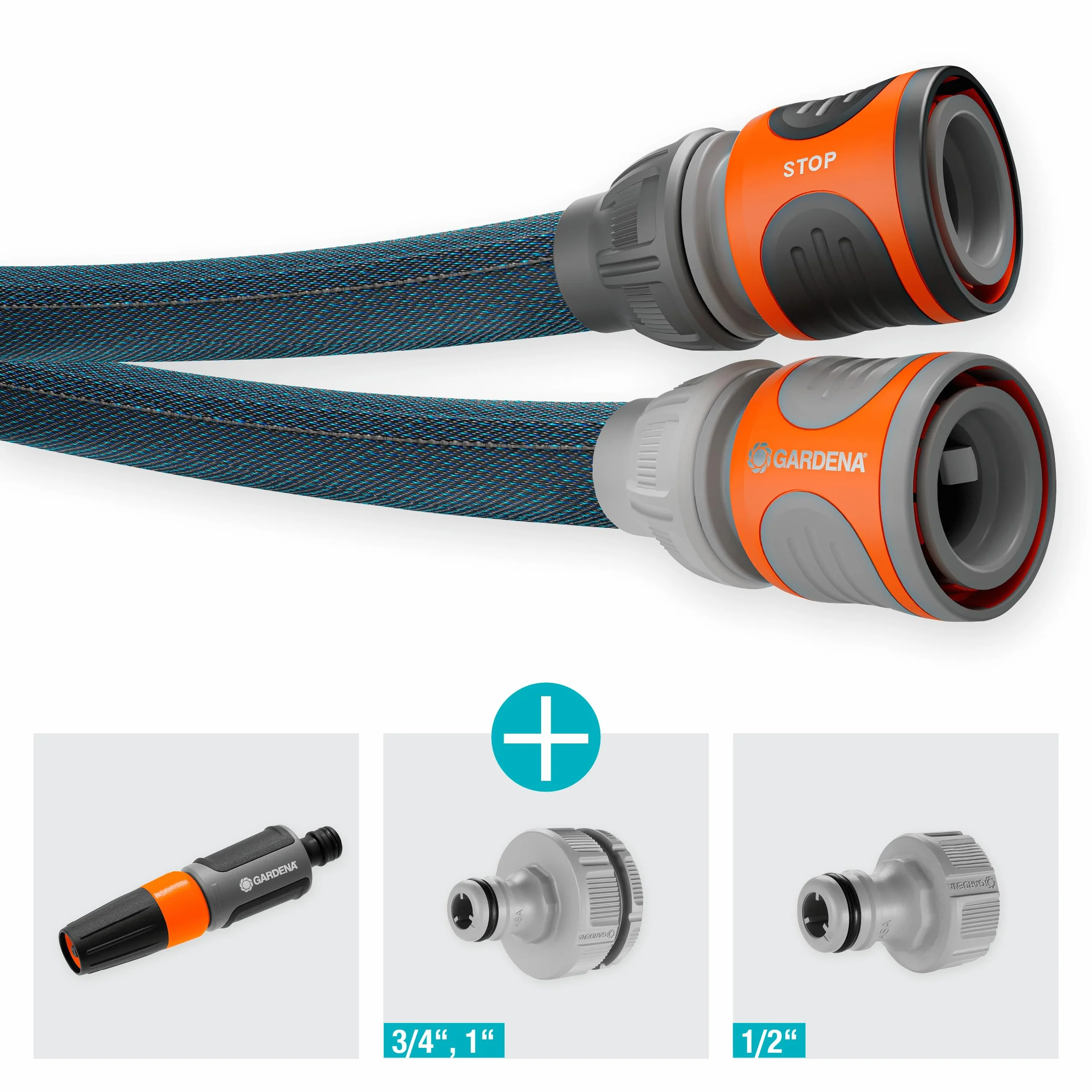 Gardena Liano Xtreme, 1/2 cala, zestaw 25 m: Wytrzymały wąż ogrodowy z materiału, do wew. kurków do wody, z wężem wewnętrznym PVC, niewielki ciężar, odporność na czynniki atmosferyczne (18475-20)