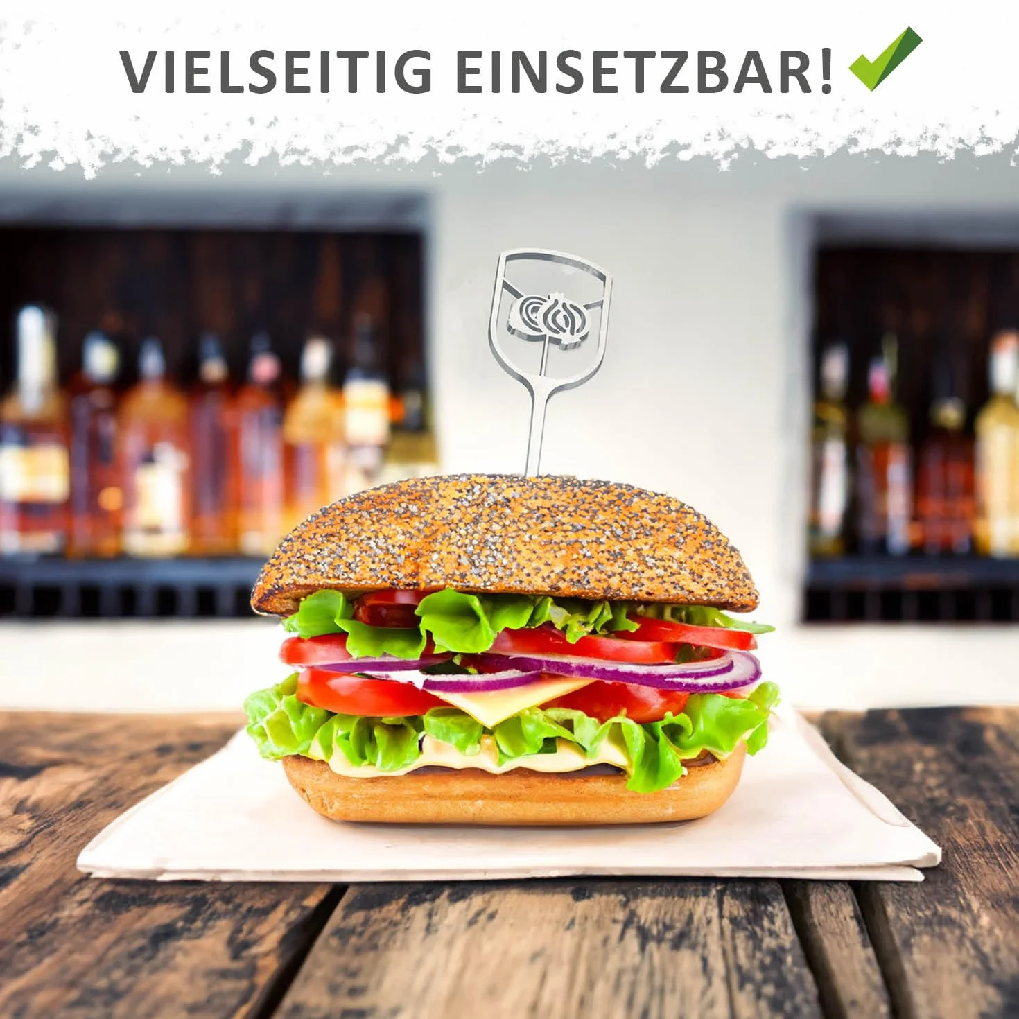 6x szaszlyki do burgerów ze stali nierdzewnej - szaszlyki metalowe z szeroka, dziurkowana powierzchnia chwytna - szaszlyki grillowe - szaszlyki do serwowania (06 sztuk)