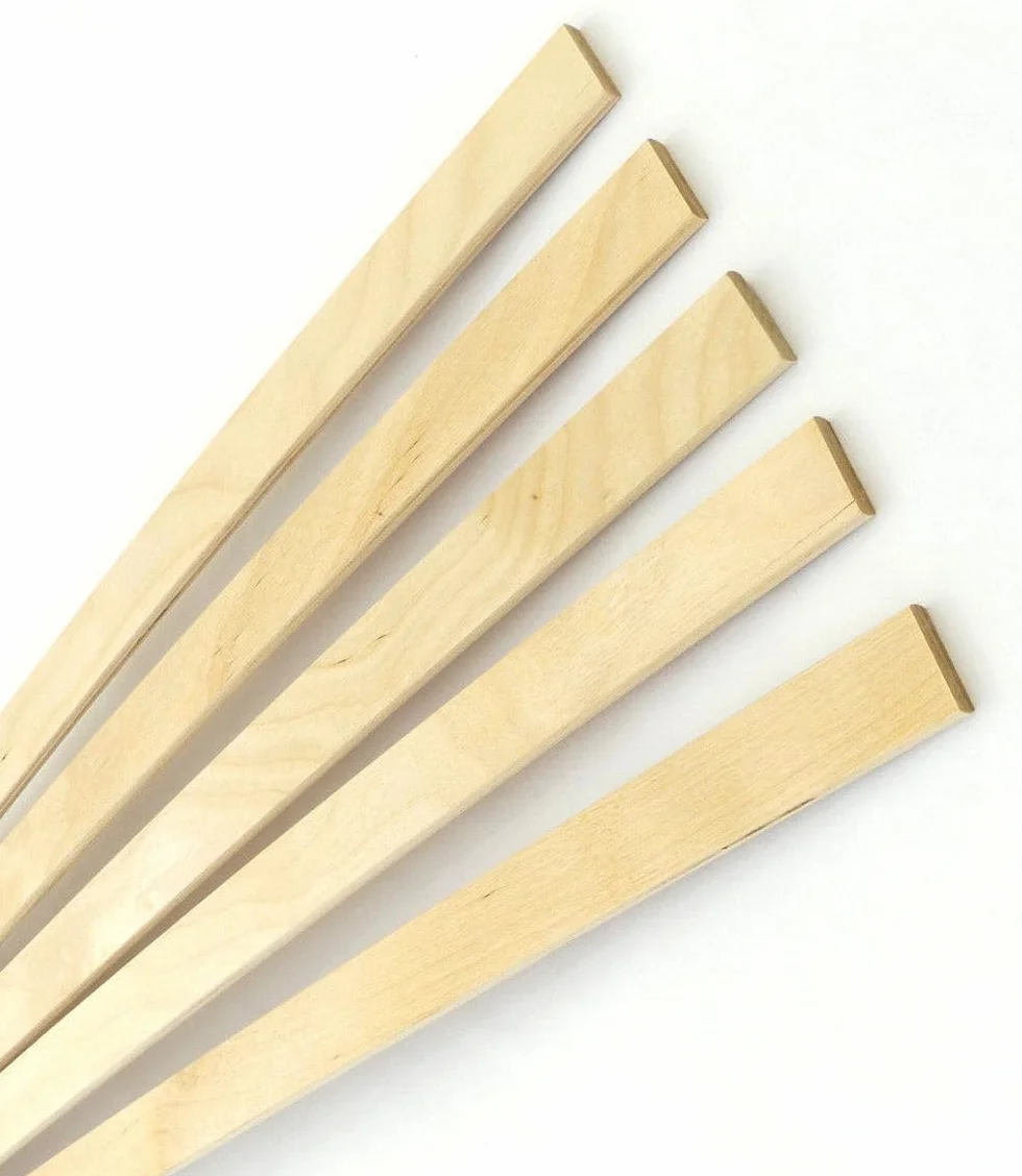 5 x sprężynujące listwy drewniane, części zamienne, naprawa do rusztu (880 x 53 x 8 mm)