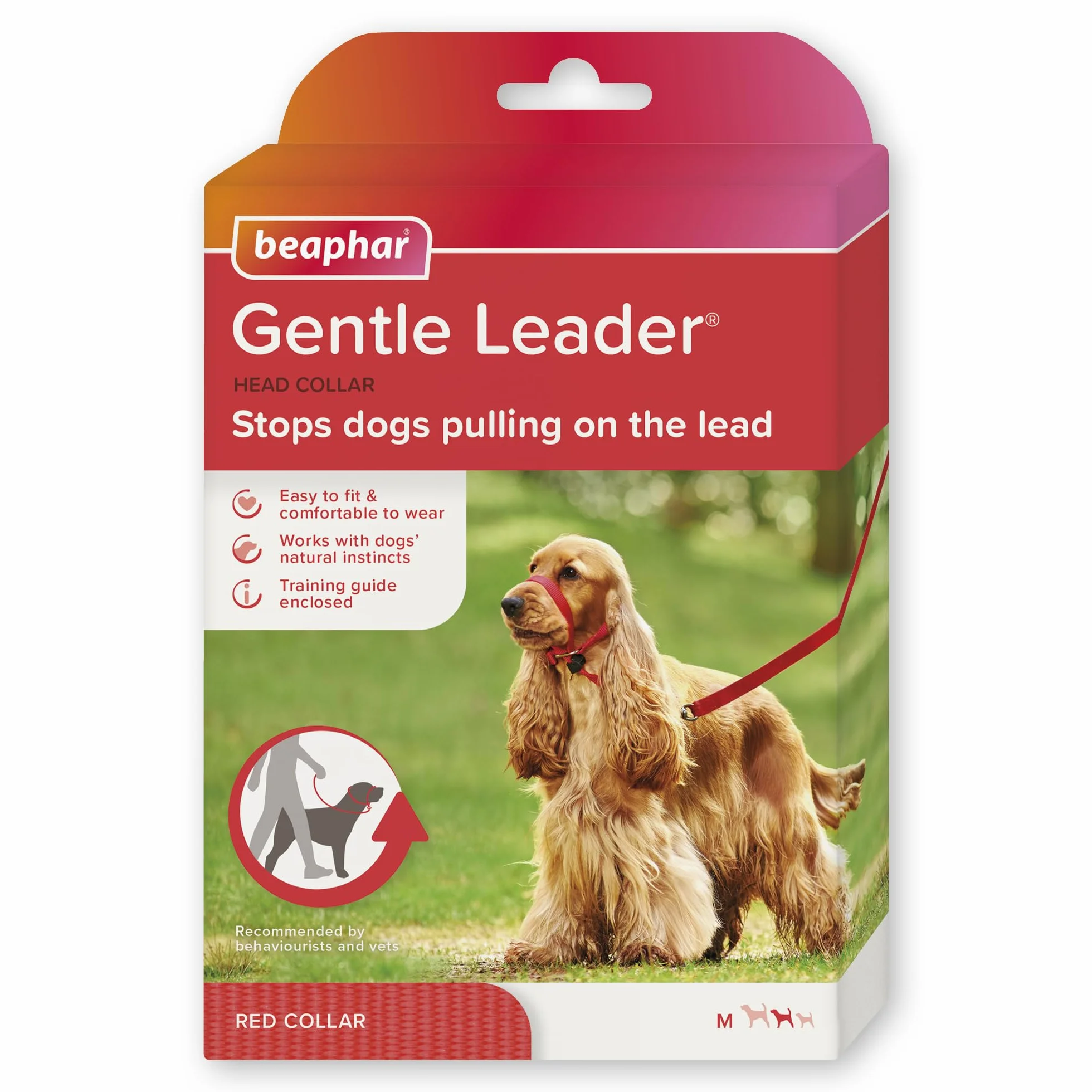 Beaphar Gentle Leader uzda dla psa, rozmiar M, czerwona