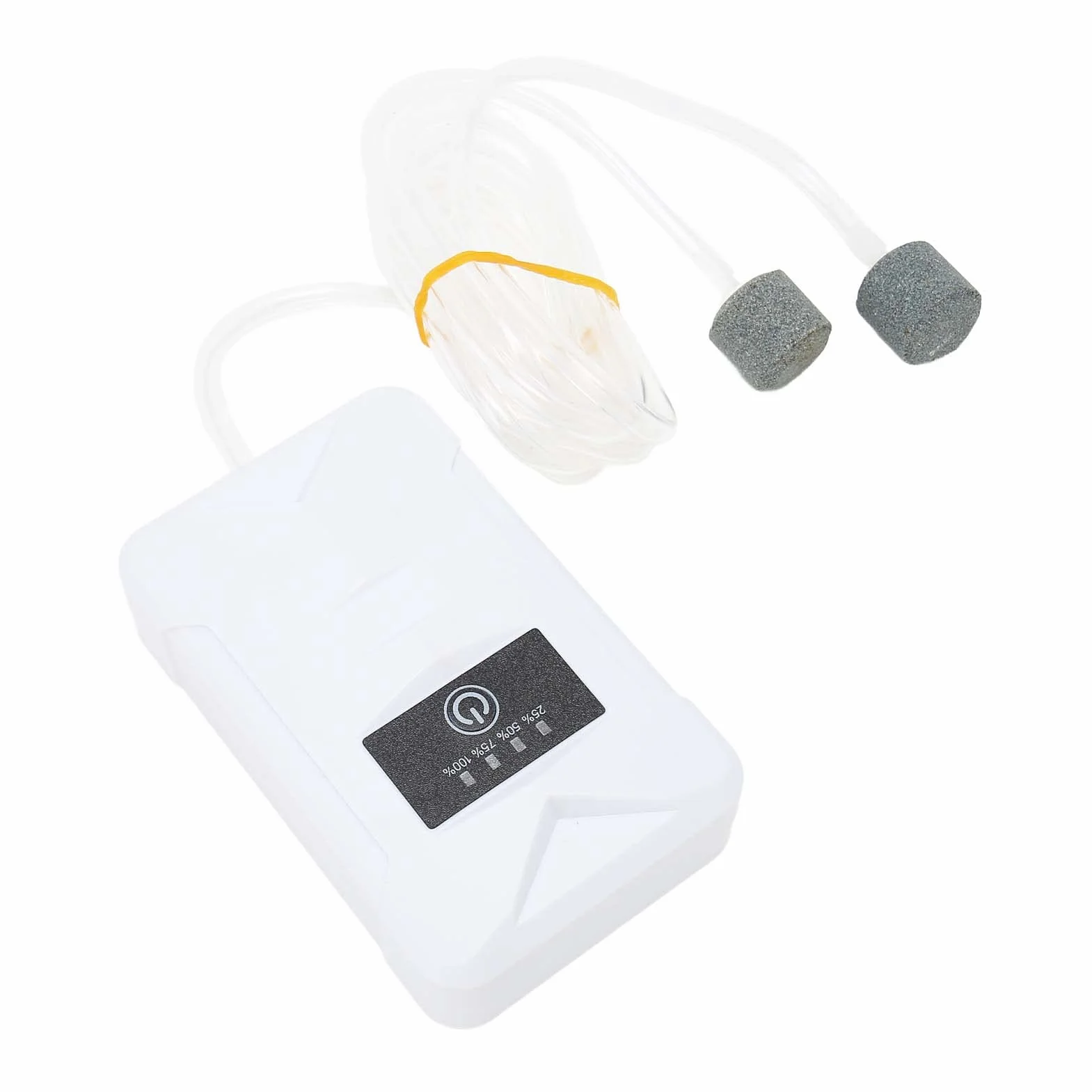 Akumulator, Pompa Tlenu w Akwarium Cicha Bateria USB 2400mAh, Podwójna Przenośna Pompa Powietrza do Połowu Ryb, 2 Tryby Zasilania, Reakcja na awarię Zasilania, Kompaktowa i