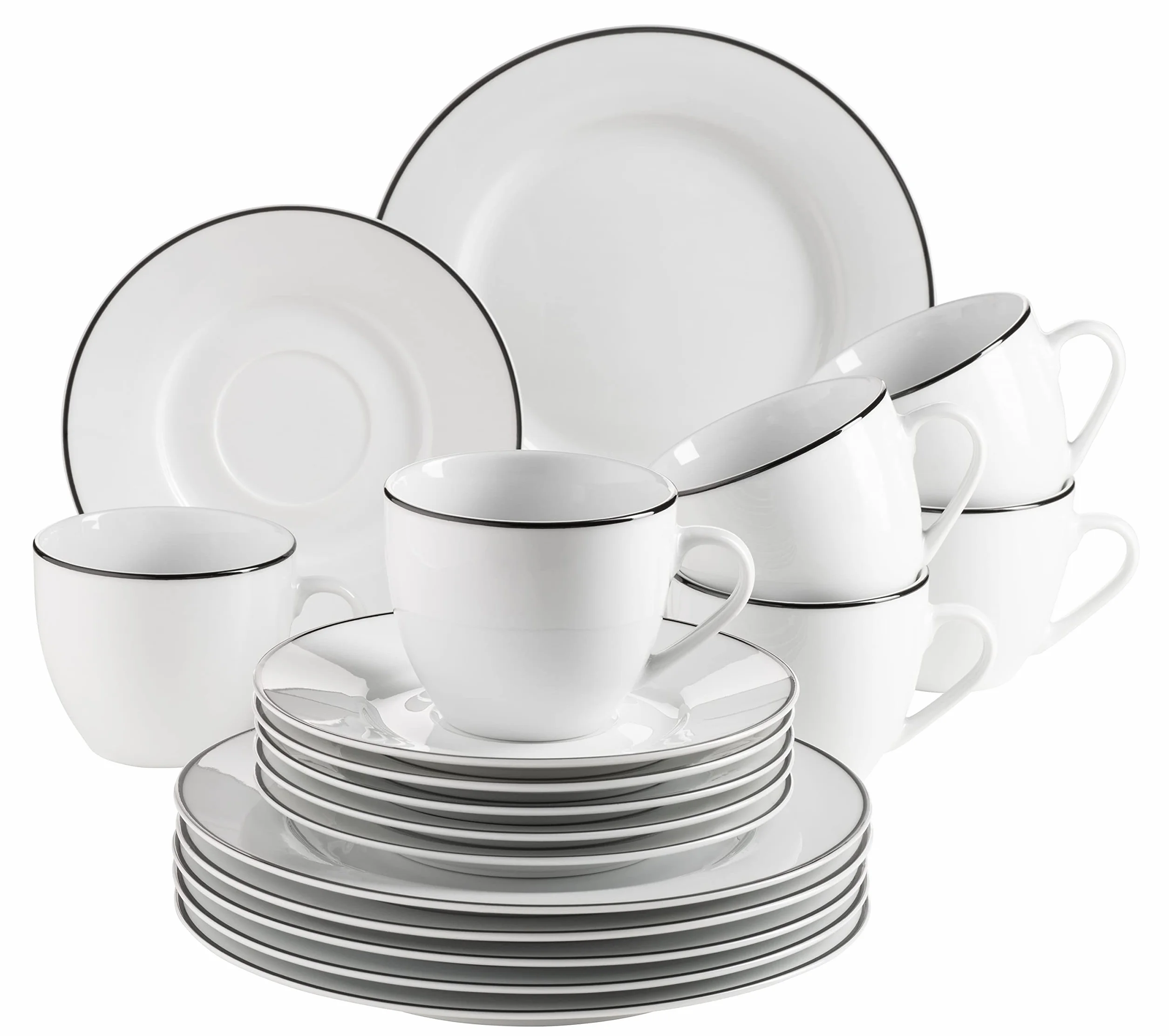 Mäser ENNA porcelanowy zestaw do kawy biały czarny