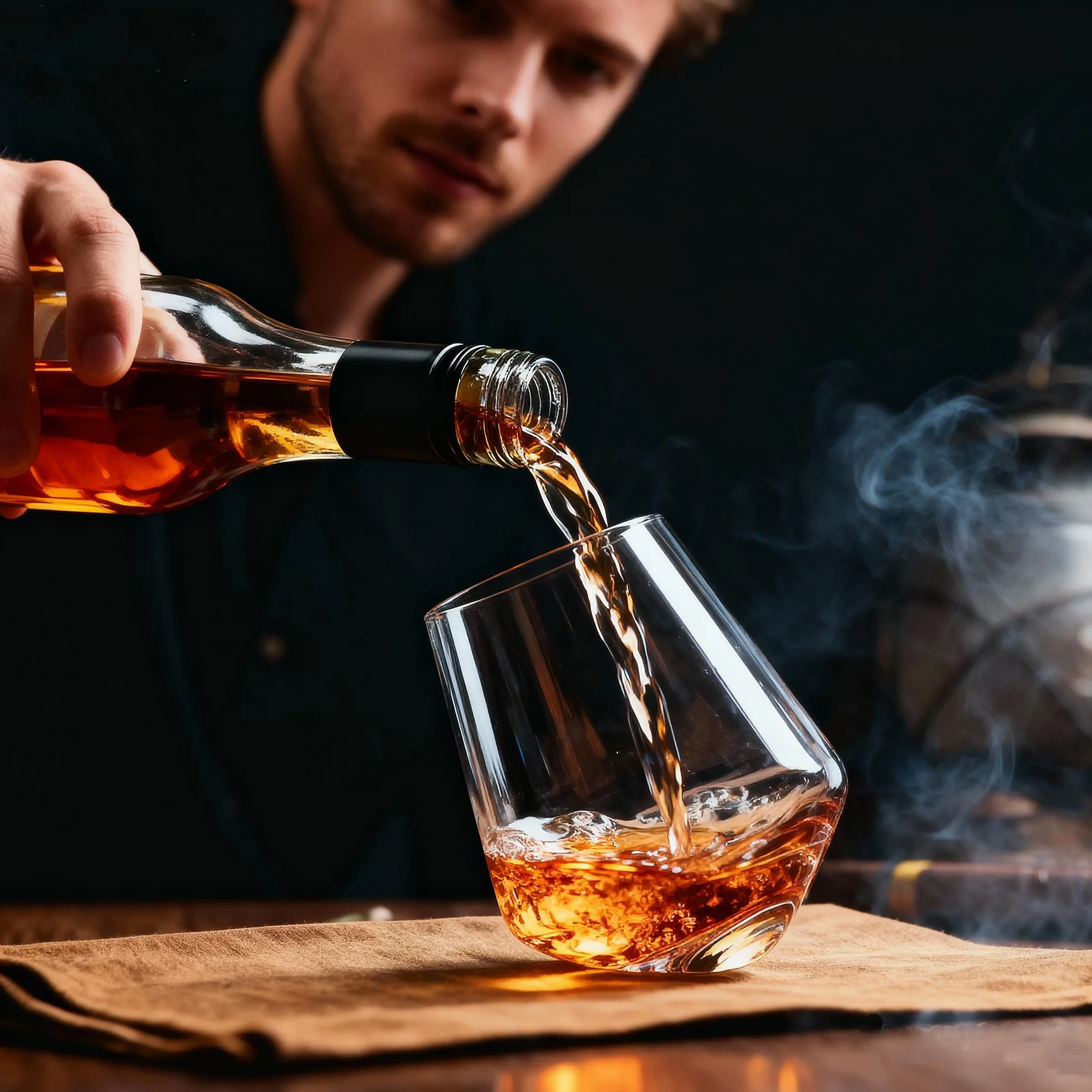 Szklanki do rumu, do whisky, koniaku, whisky bez trzonka, kieliszki do degustacji, kryształowe kieliszki do likieru, zestaw 6 sztuk, 300 ml