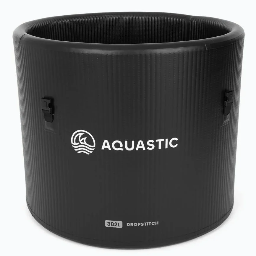 AQUASTIC BrrFree 382 L - Basen Drop-Stitch Walross z osłoną, pompą i zestawem naprawczym - 90×90×76 cm - stabilny, kompaktowy, izolowany - gotowy na zimne kąpiele
